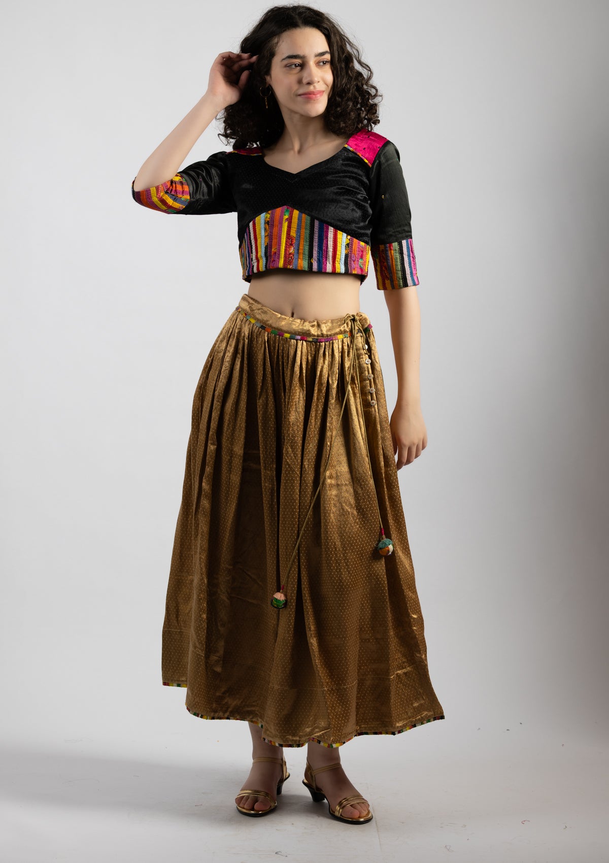 Colour Pop Mashru Top - Size Medium