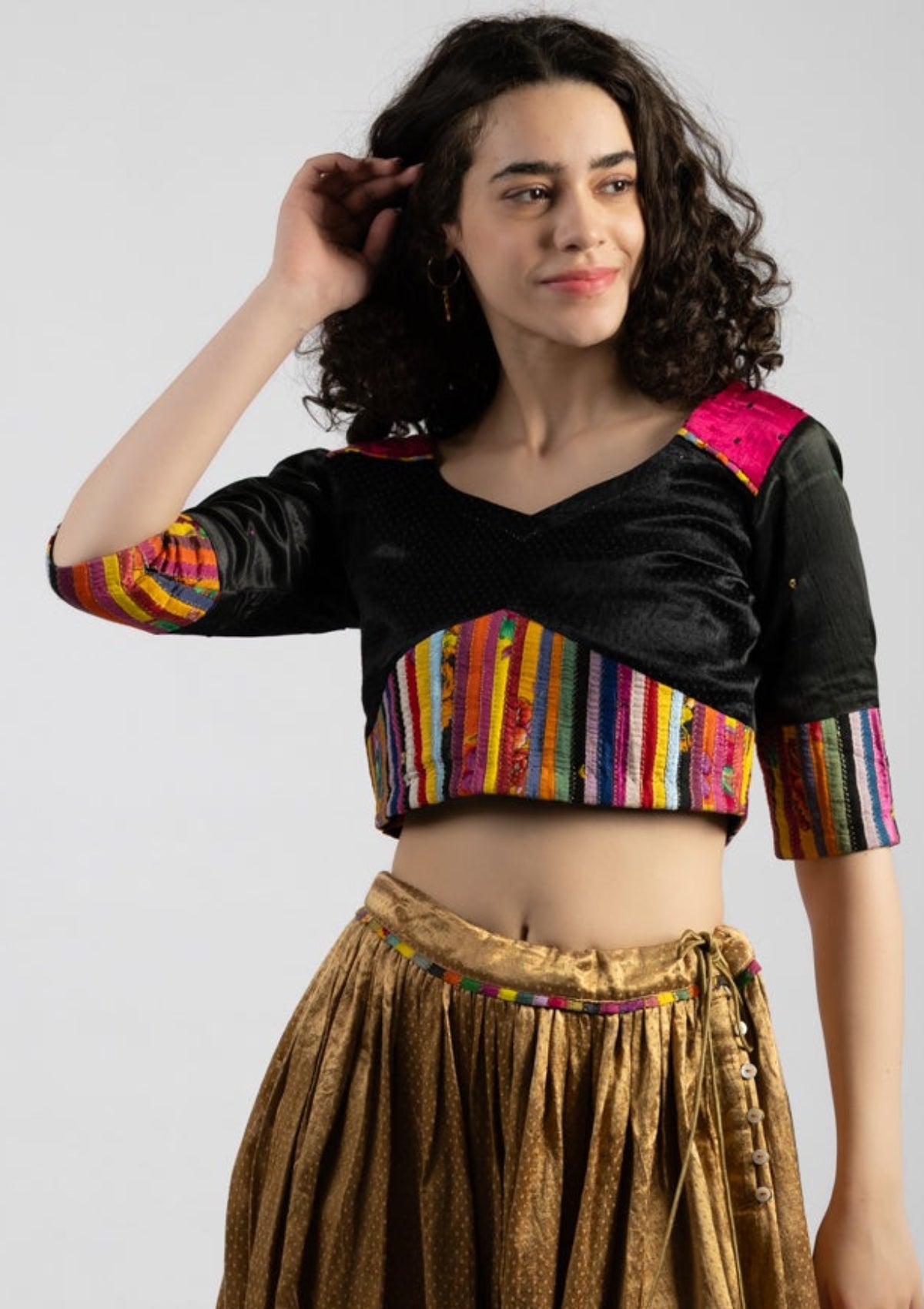 Colour Pop Mashru Top - Size Medium