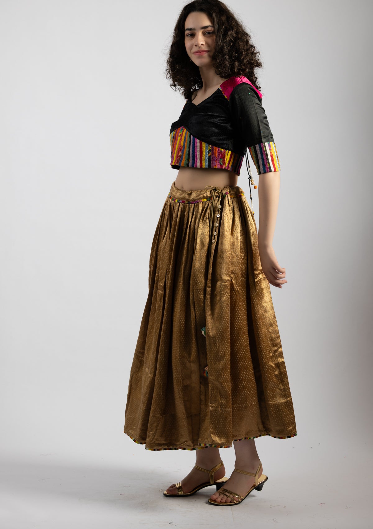 Colour Pop Mashru Top - Size Medium