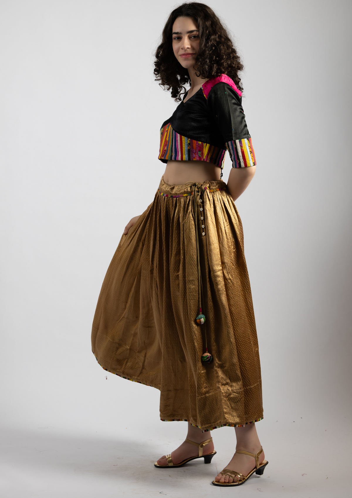 Colour Pop Mashru Top - Size Medium