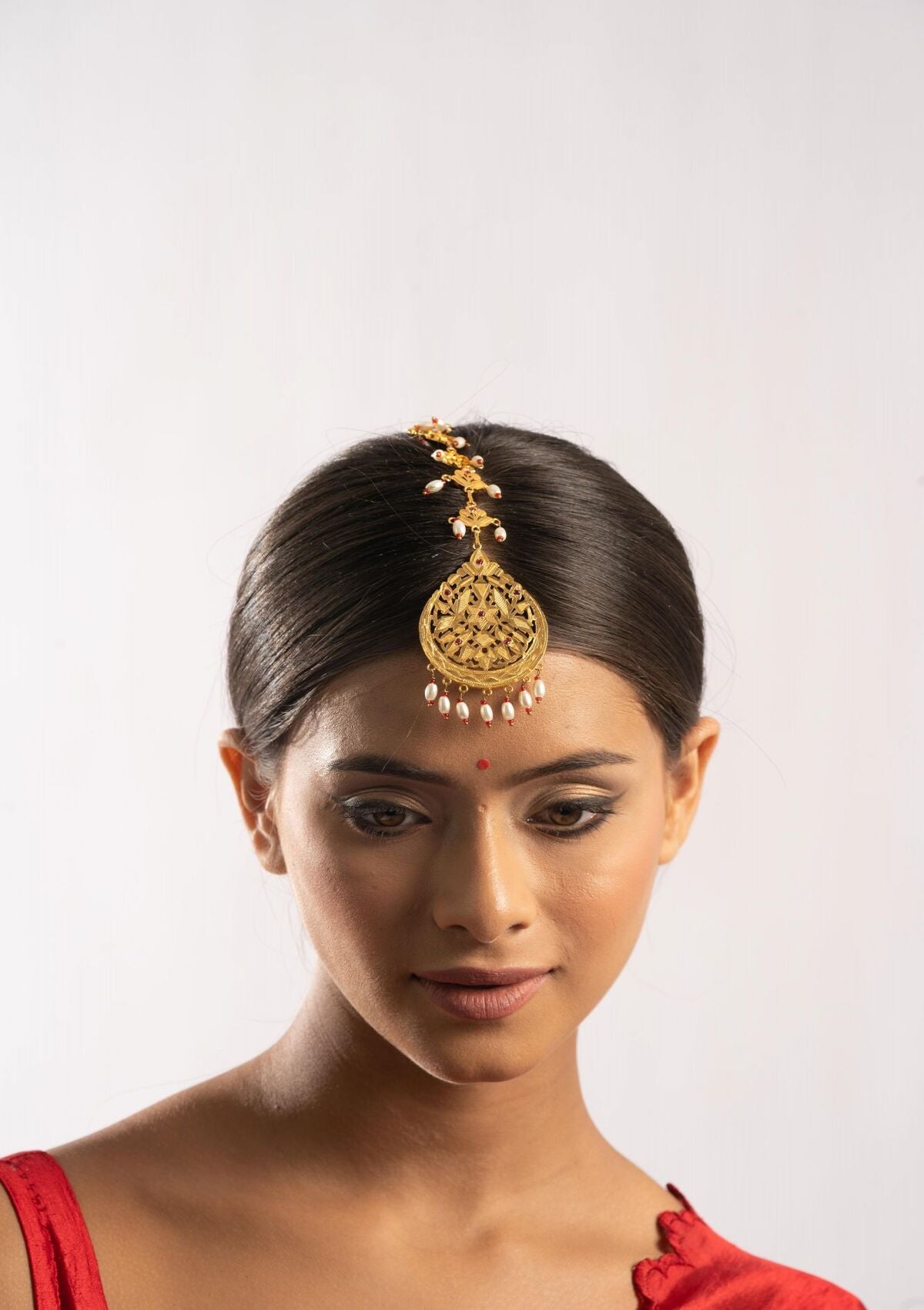 Sehrish Gold Tone Silver Mangtikka