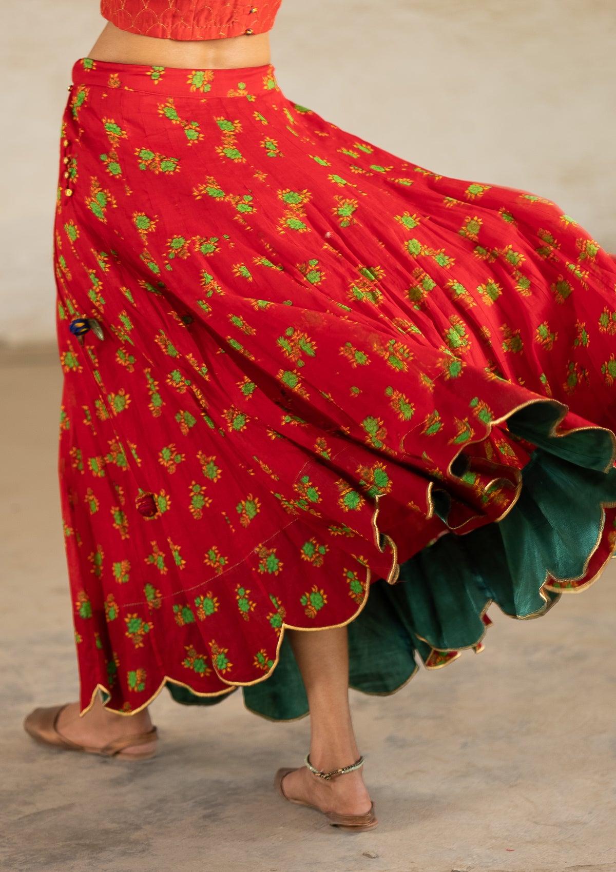 Seirein Red Ghagra Skirt