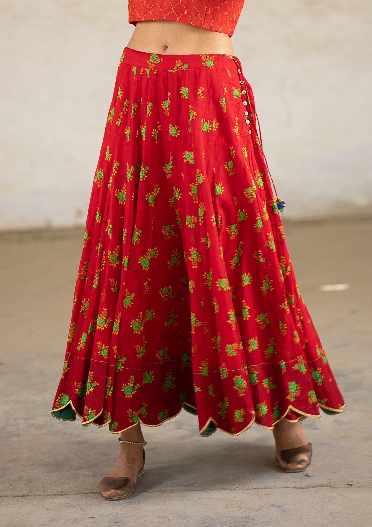 Seirein Red Ghagra Skirt