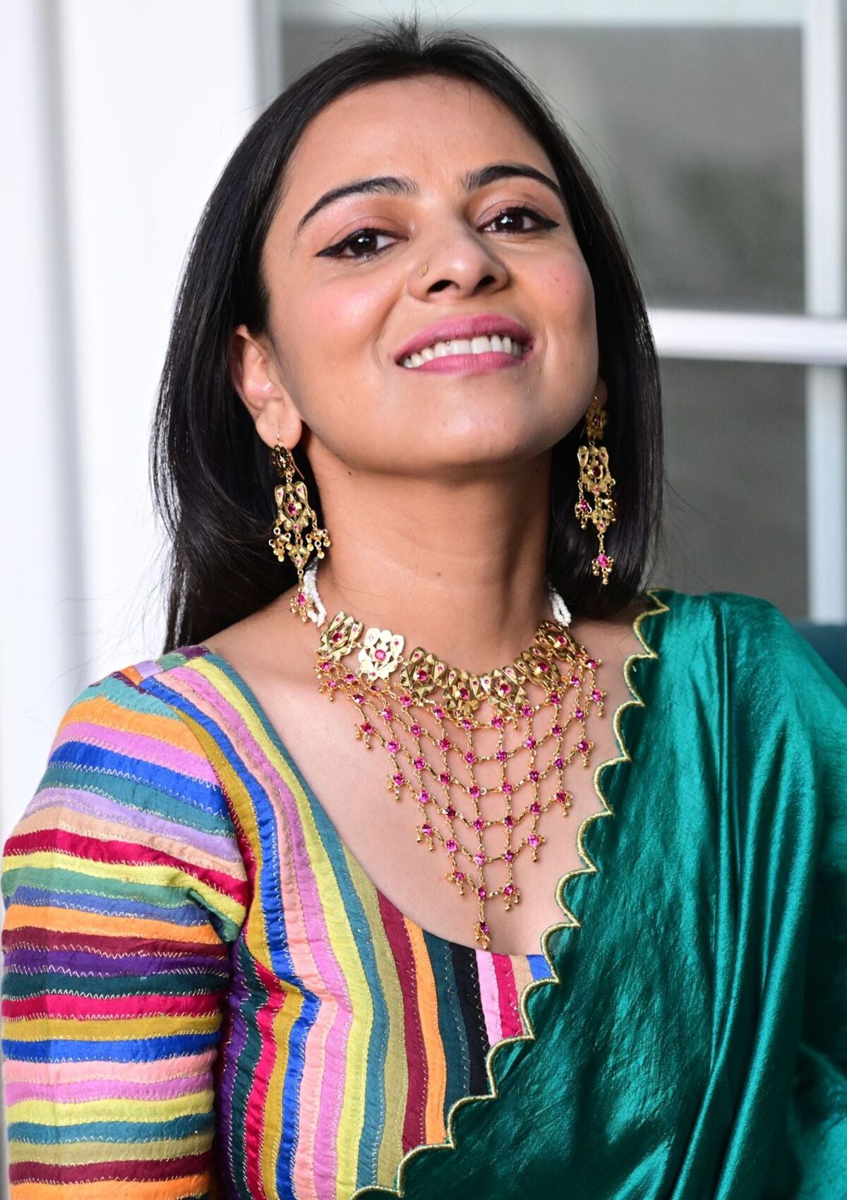 Shabnami Gold Tone Silver Earrings