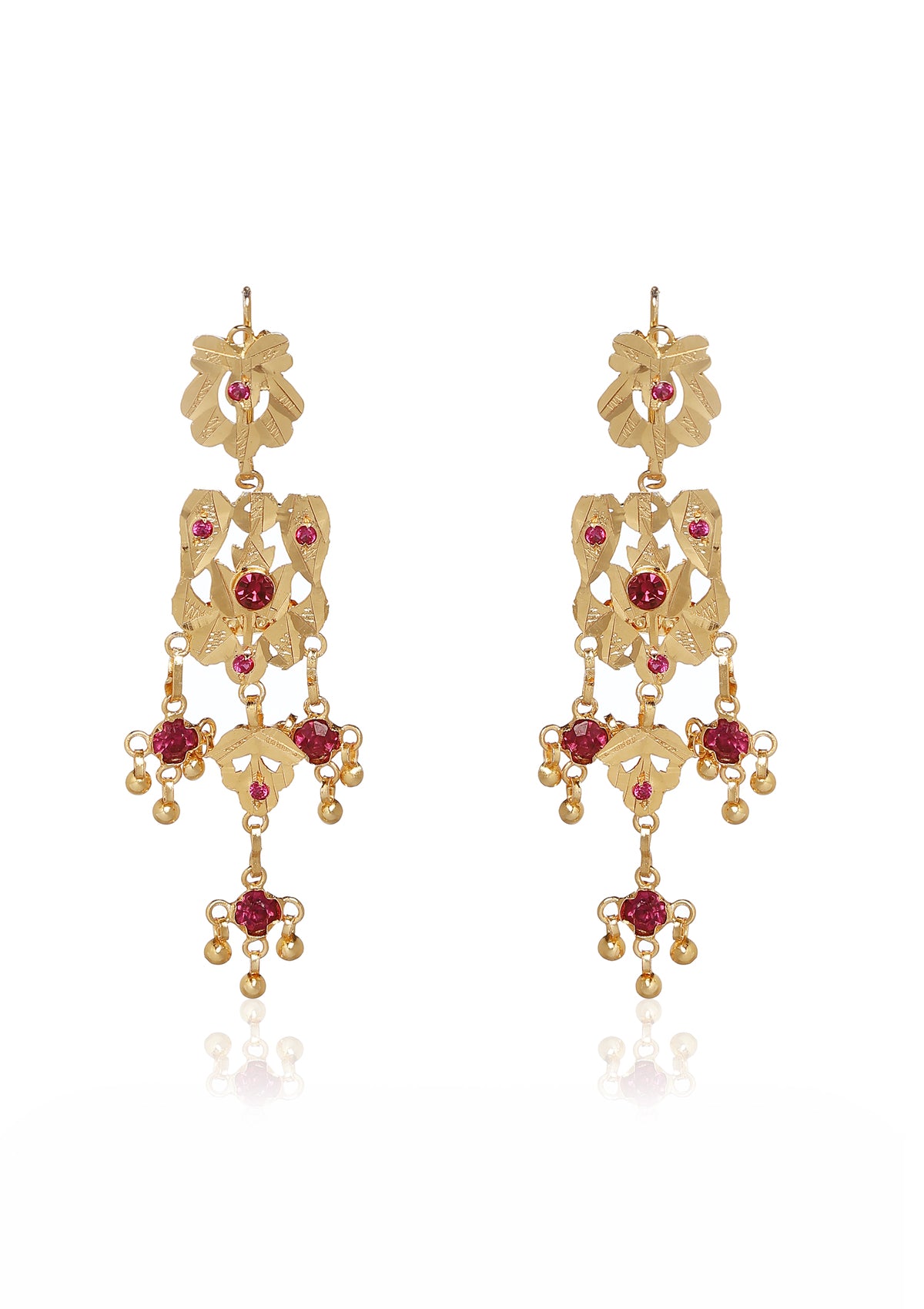 Shabnami Gold Tone Silver Necklace & Earrings