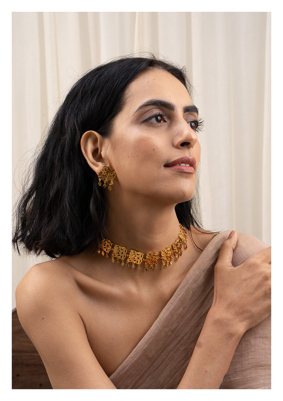 Shashi Handmade Gold Tone Silver Necklace