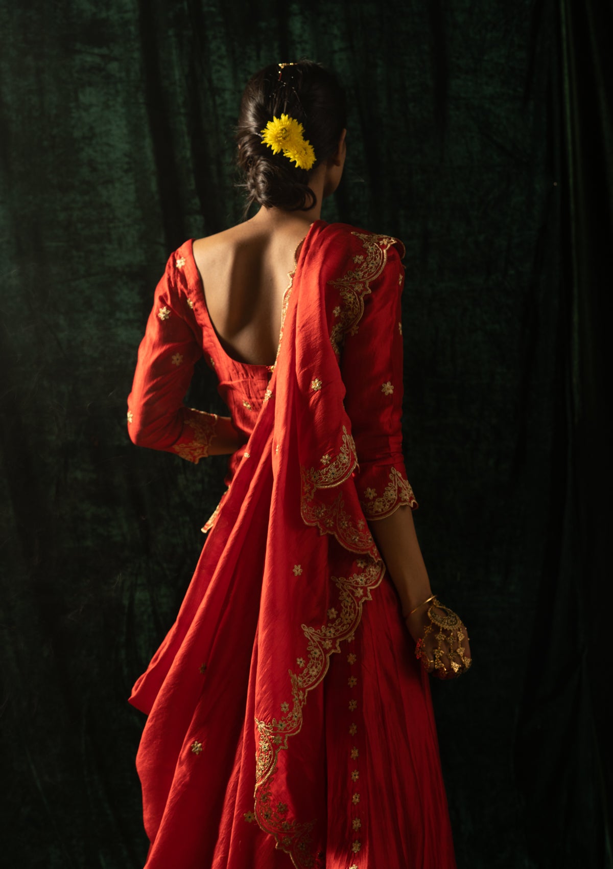 Sunyo Red Mulberry Silk Dupatta