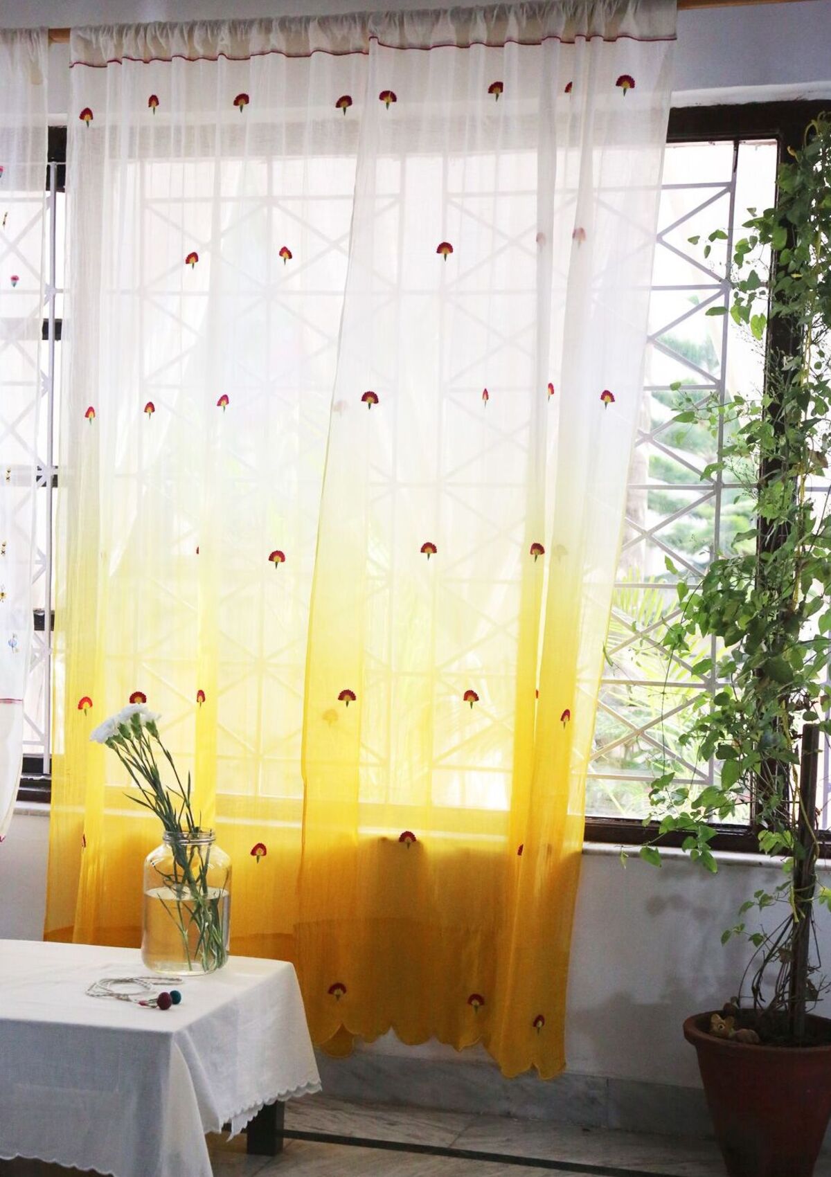 Surya Yellow Sheer Curtain