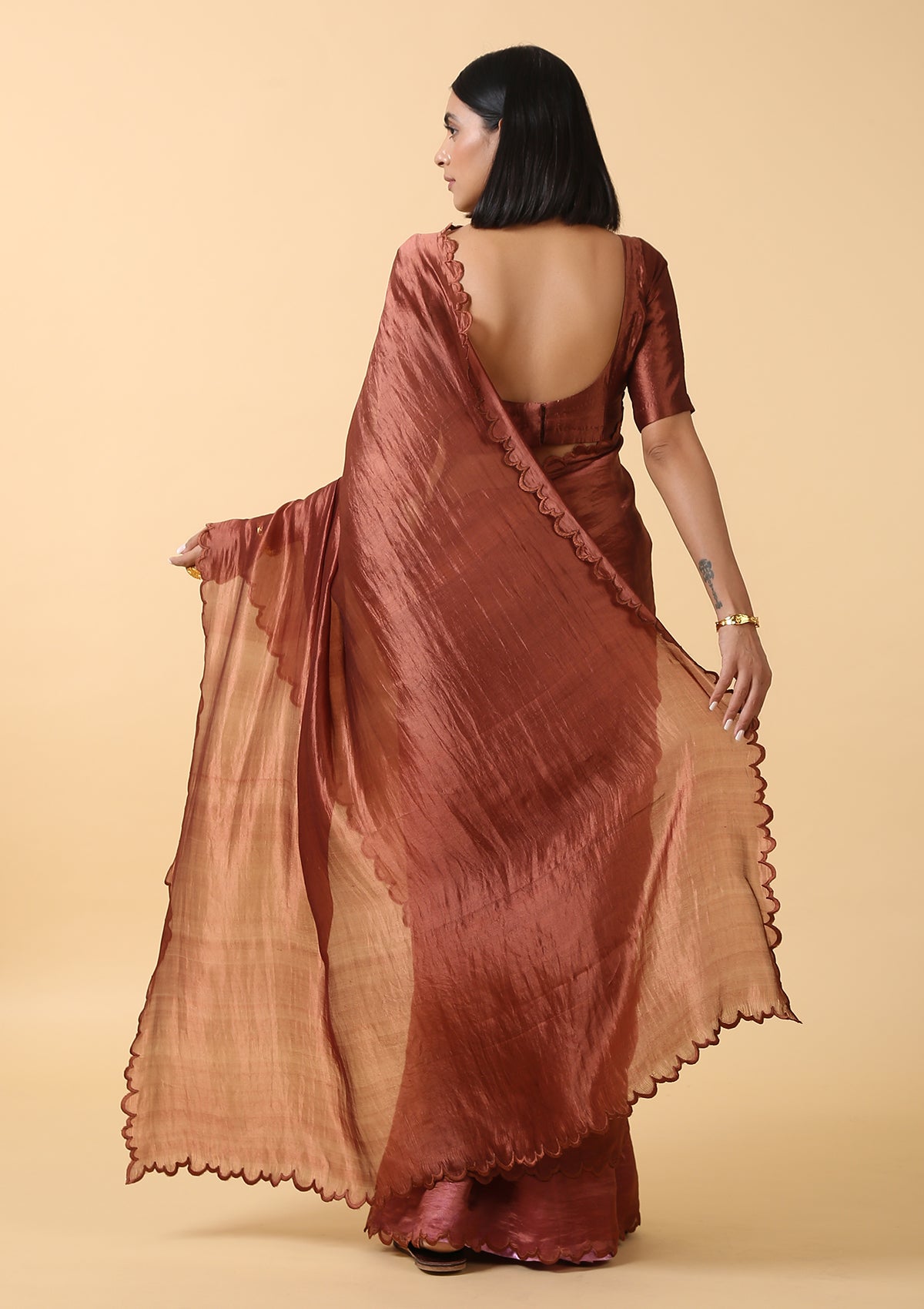 Tamba Bronze Silk Saree