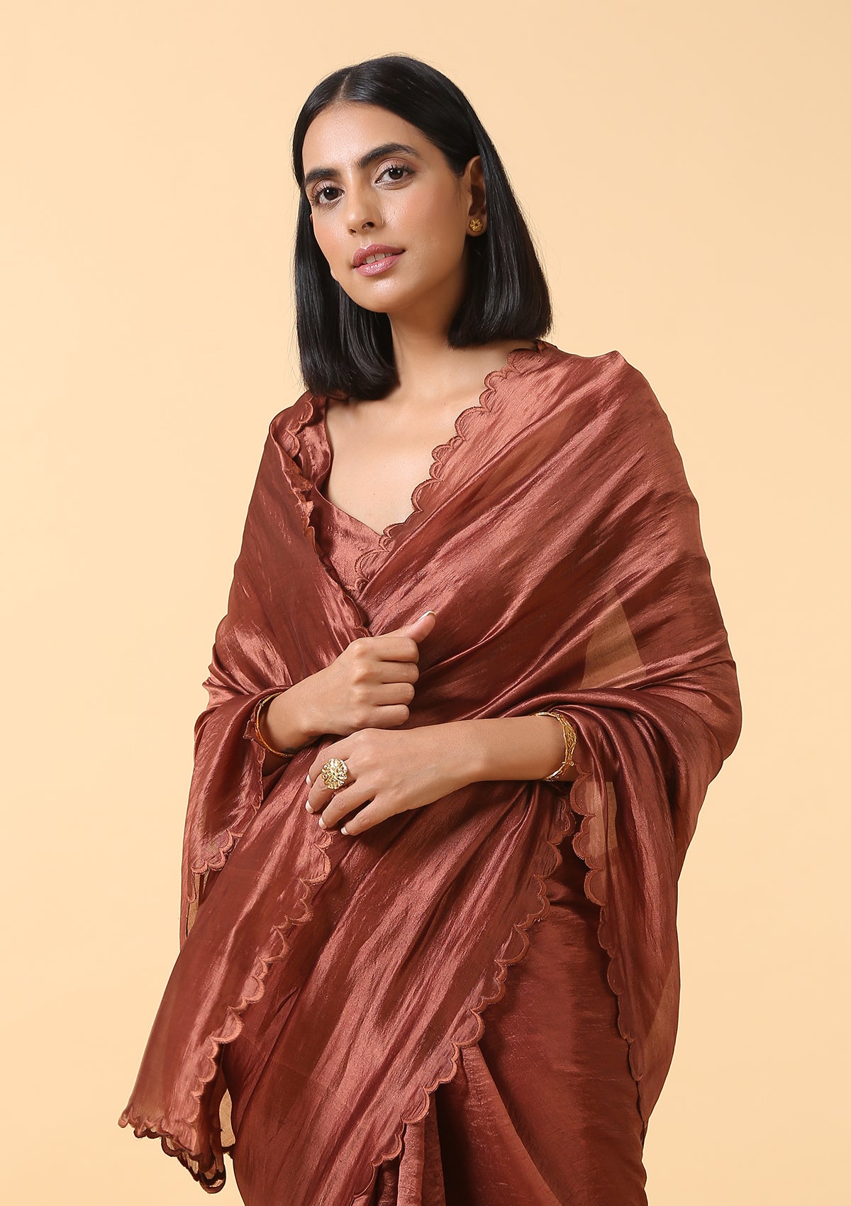 Tamba Bronze Silk Saree