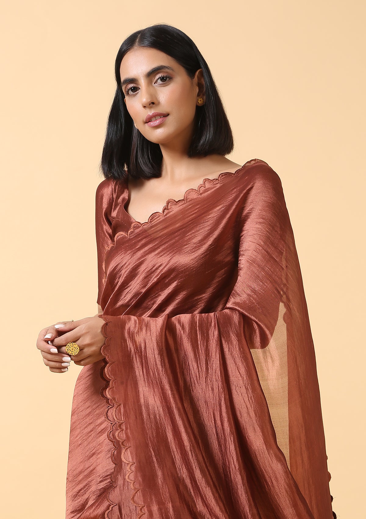 Tamba Bronze Silk Saree
