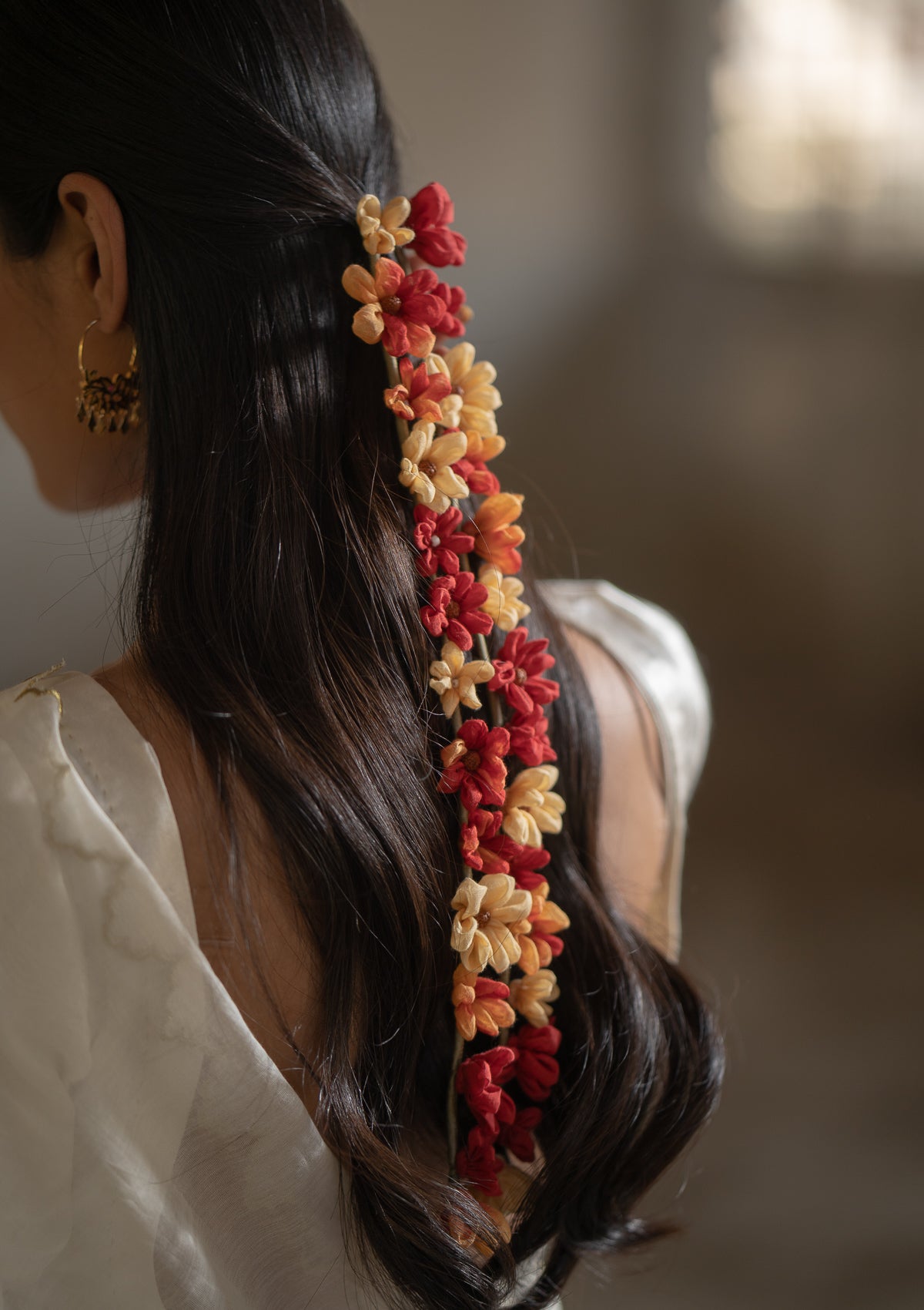 Tambura Red Flower Hair Accessory