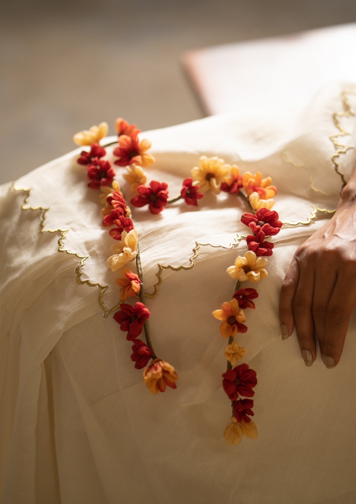 Tambura Red Flower Hair Accessory