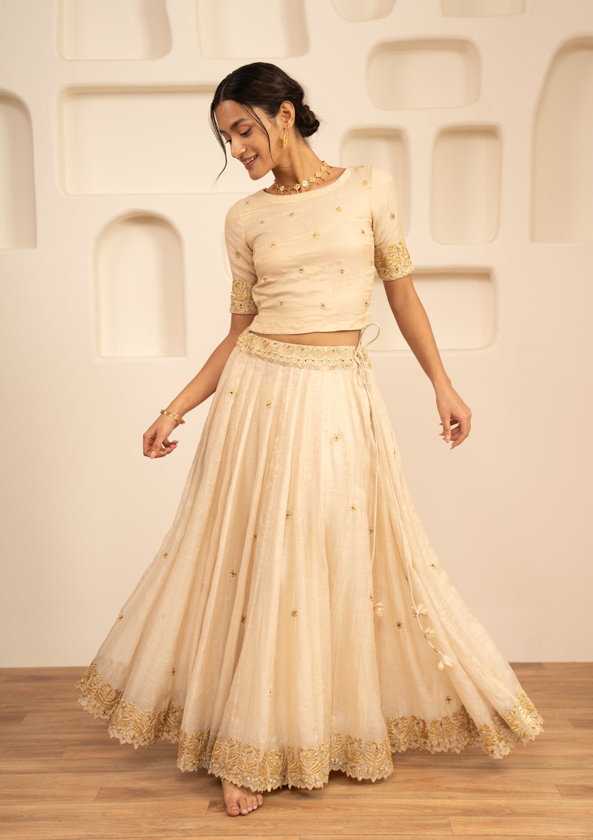 Shayari Tissue Chanderi Skirt & Blouse Set