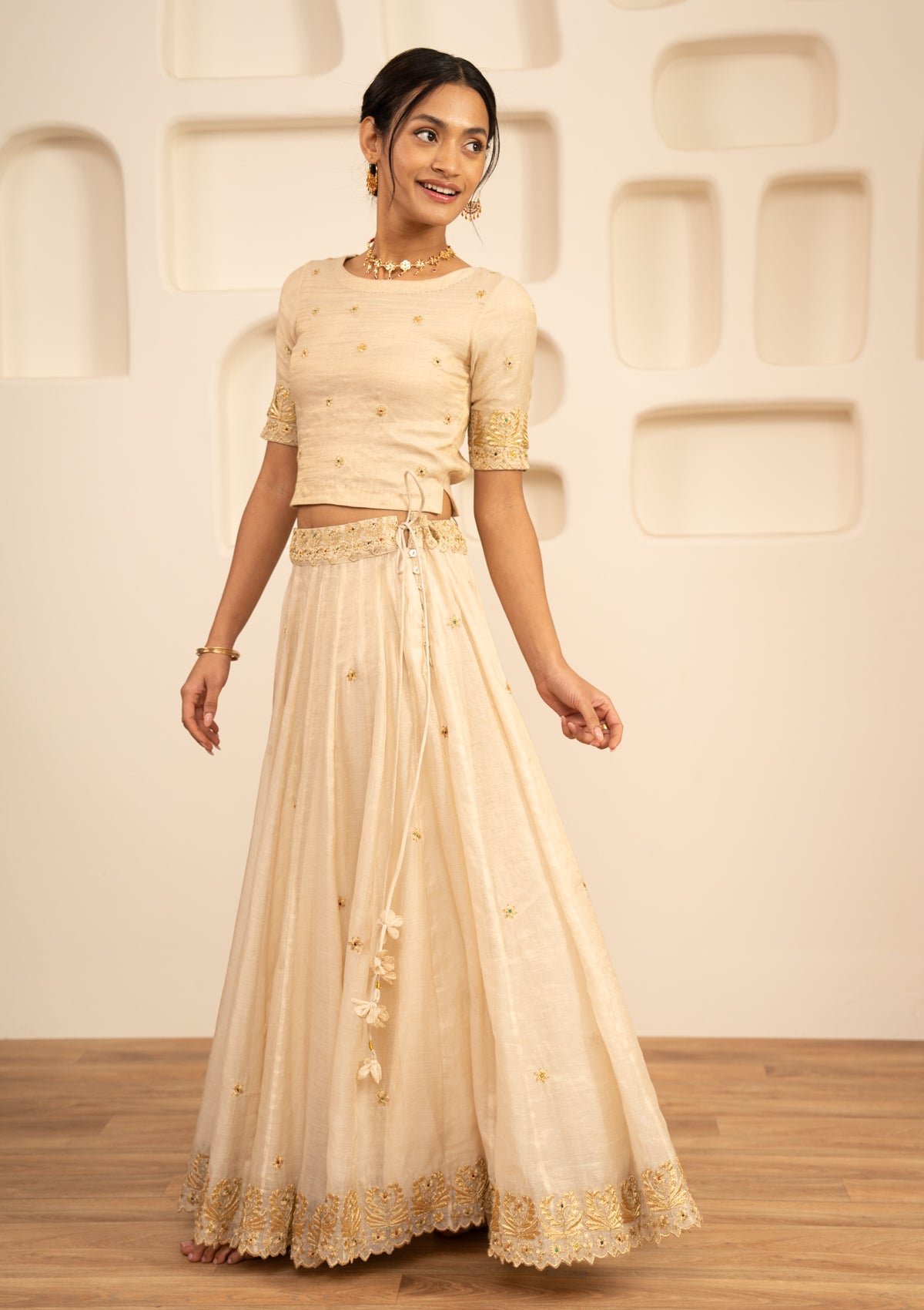 Shayari Tissue Chanderi Skirt & Blouse Set