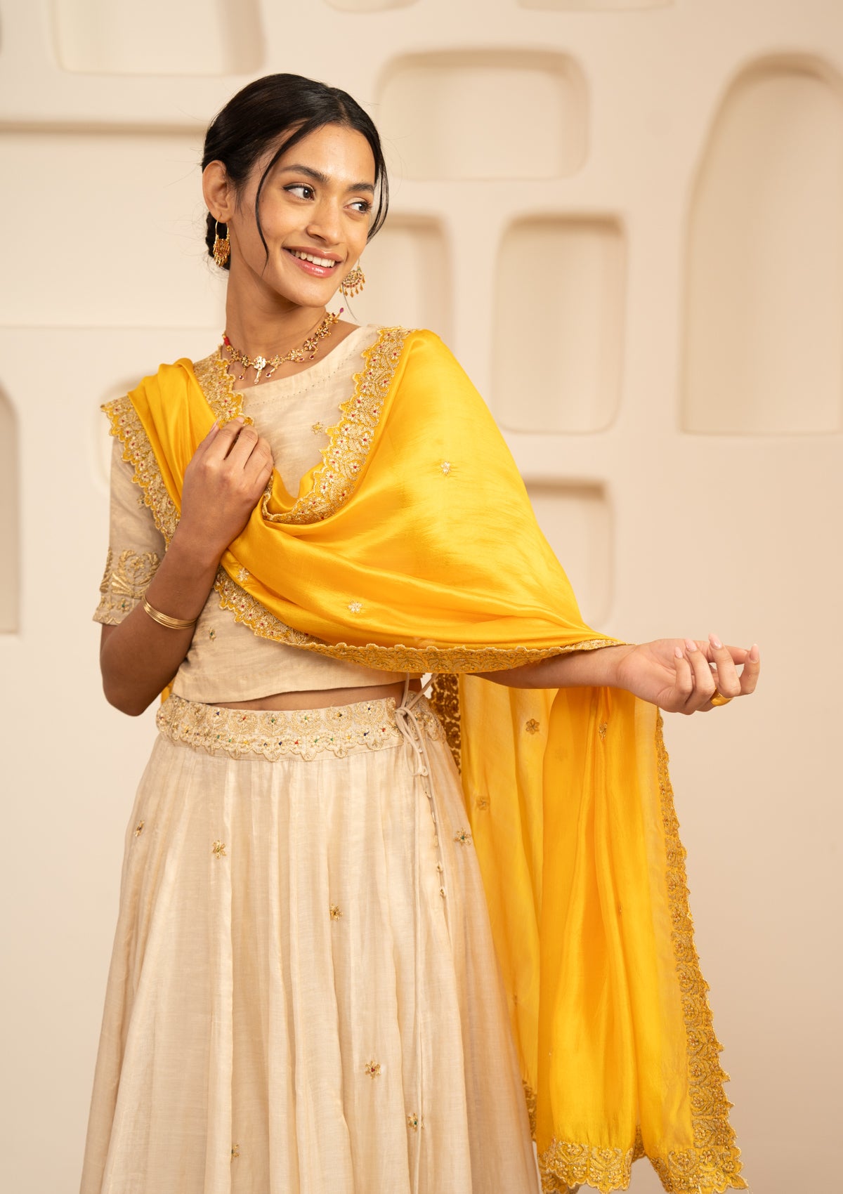 Shayari Tissue Chanderi Skirt & Blouse Set