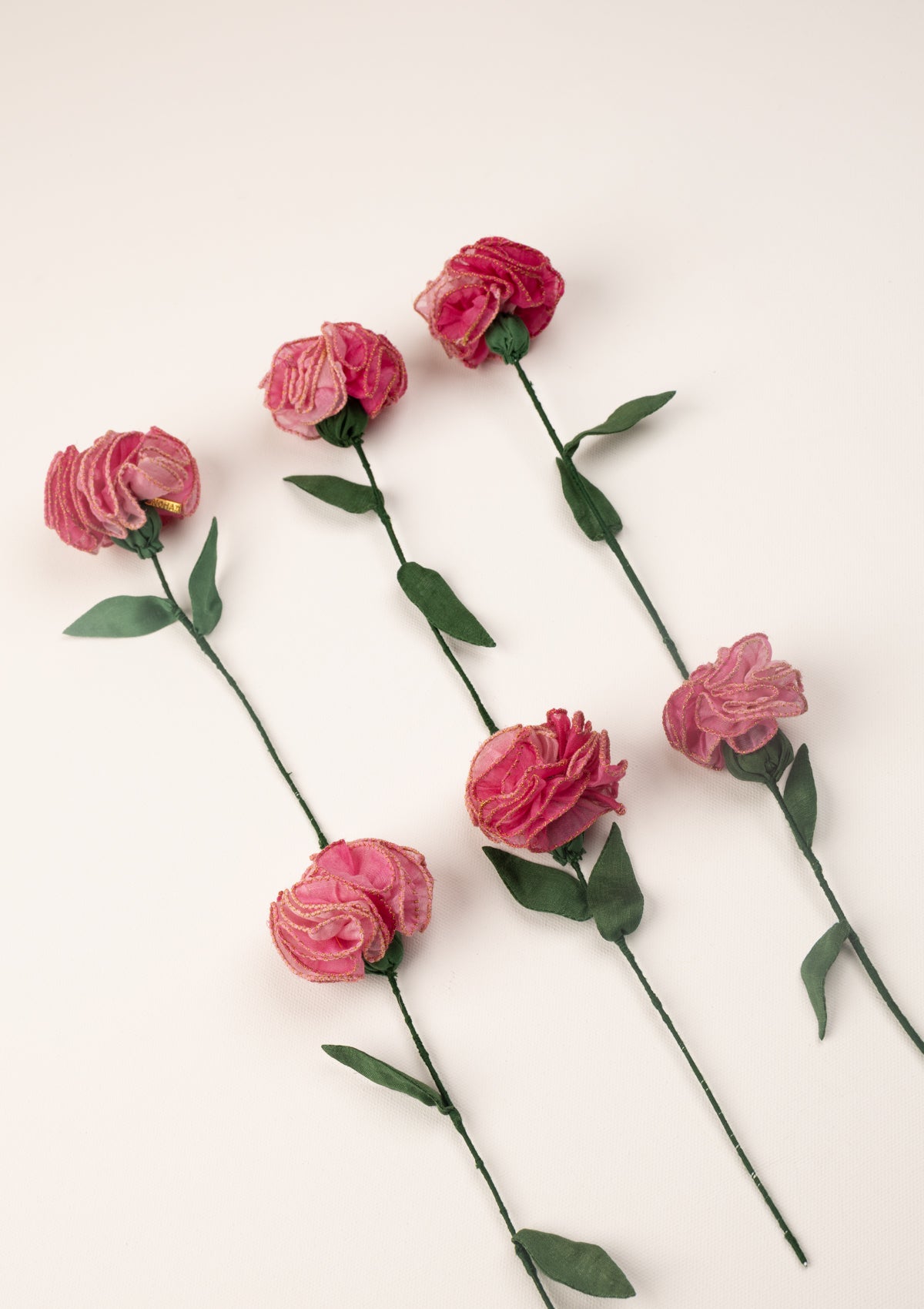 Koki Pink Textile Flower Stems - Set of 6
