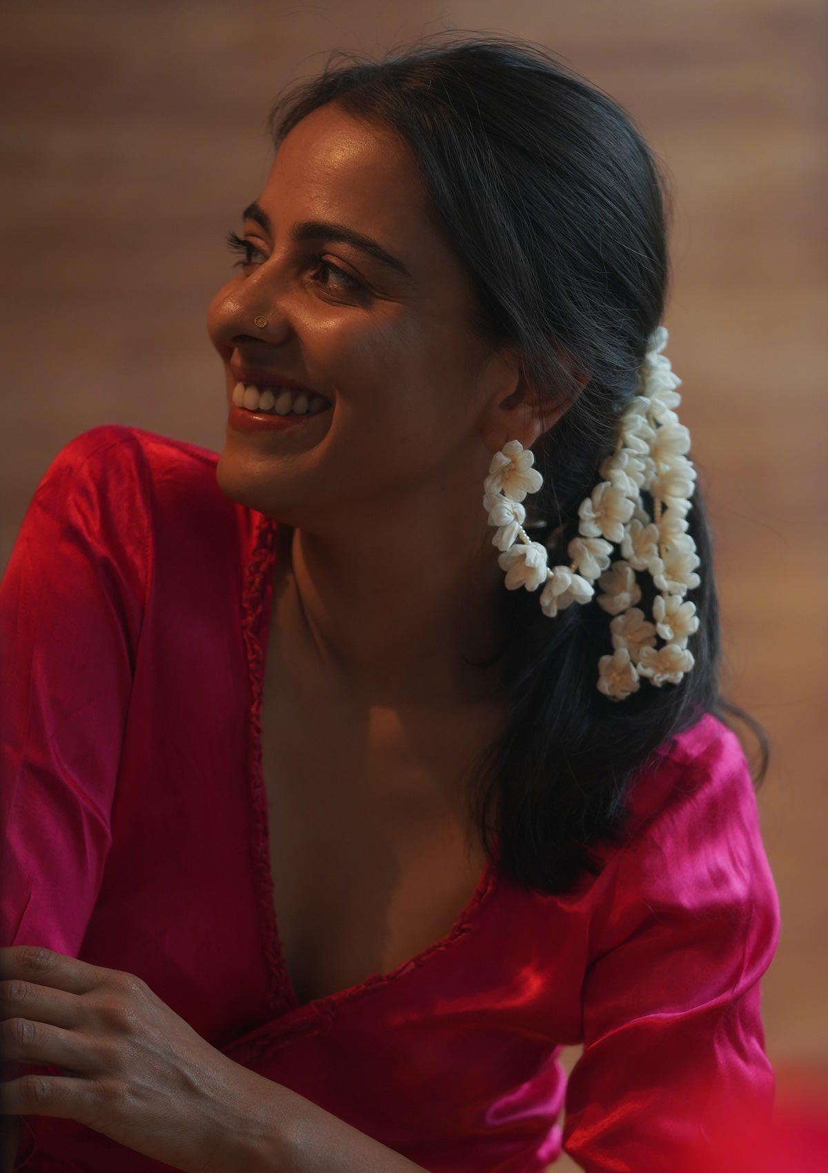 Viola White Textile Earrings