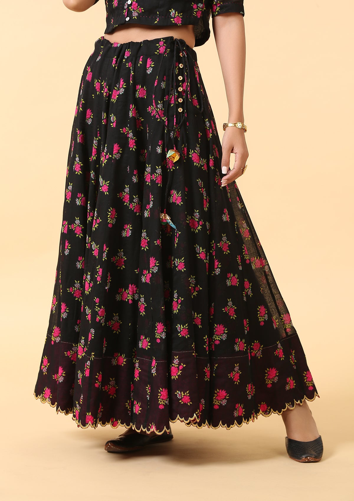 Wabisabi Black Ghagra Skirt