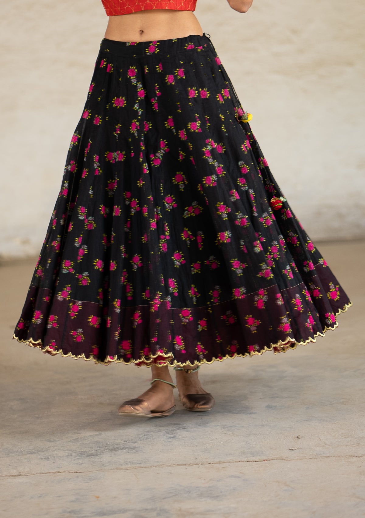 Wabisabi Black Ghagra Skirt