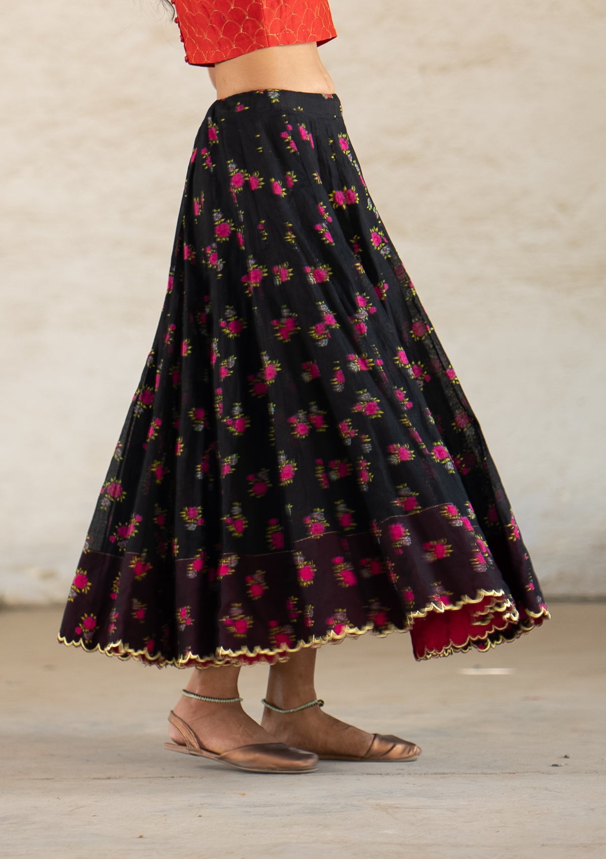 Wabisabi Black Ghagra Skirt