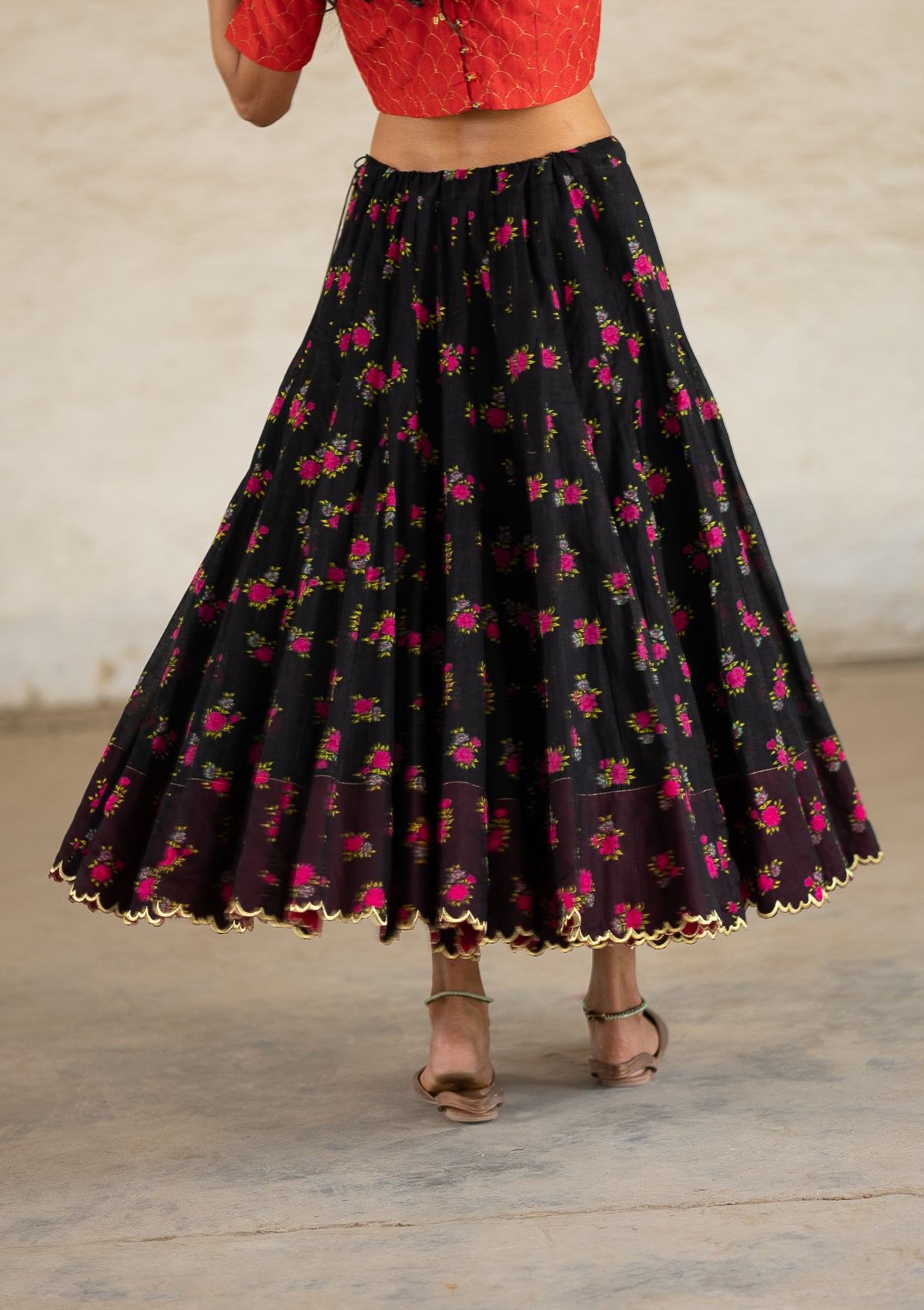 Wabisabi Black Ghagra Skirt