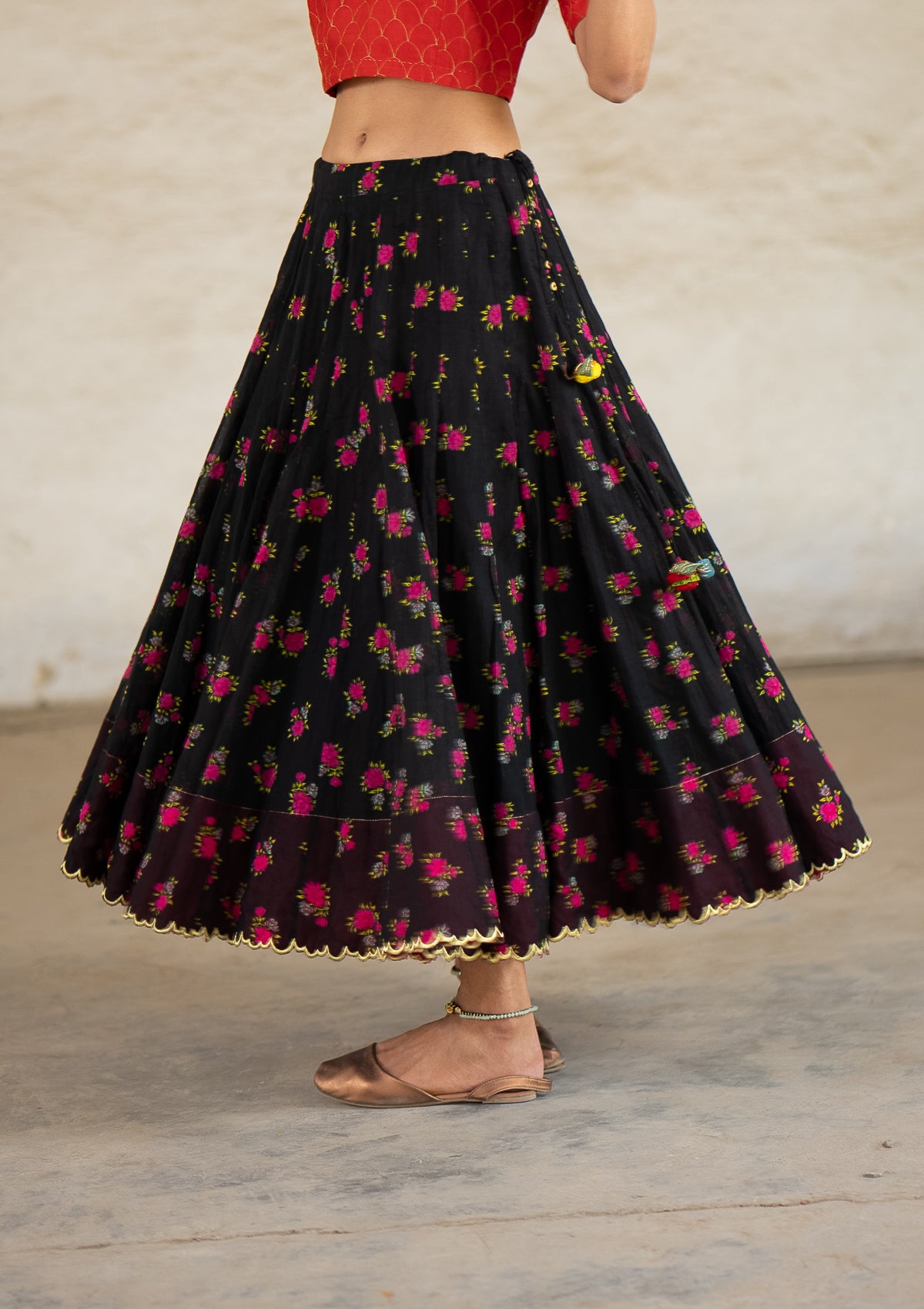 Wabisabi Black Ghagra Skirt