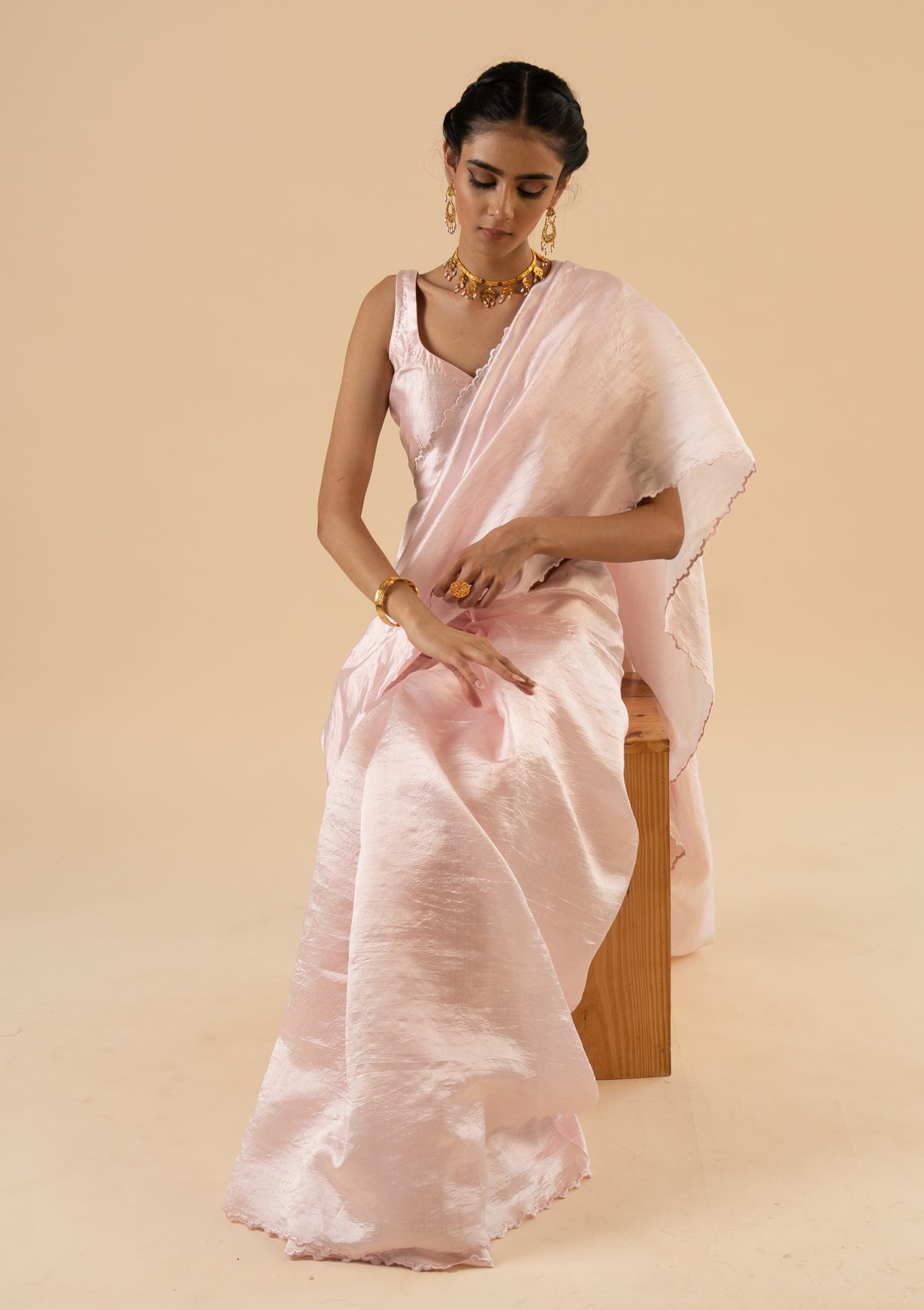 Warli Pink Silk Saree
