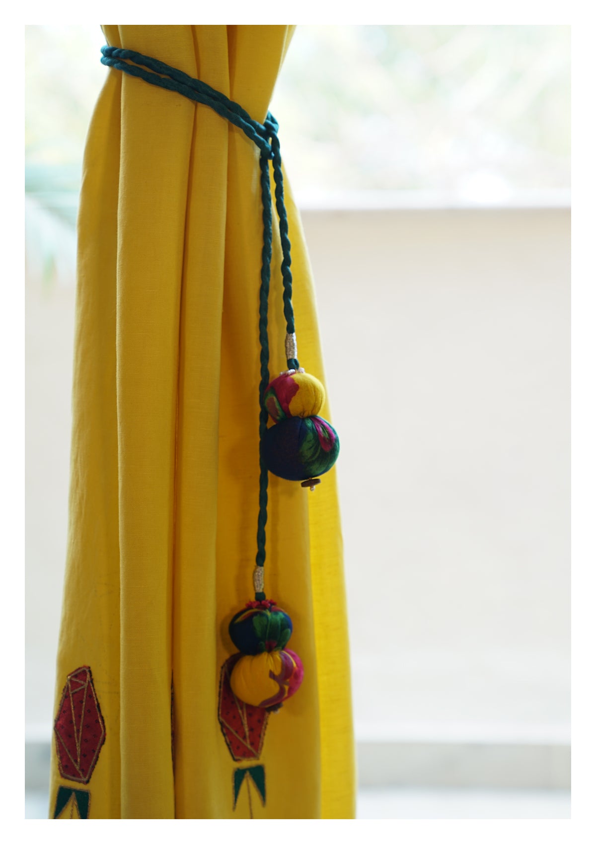 Water Lily Yellow Linen Curtain