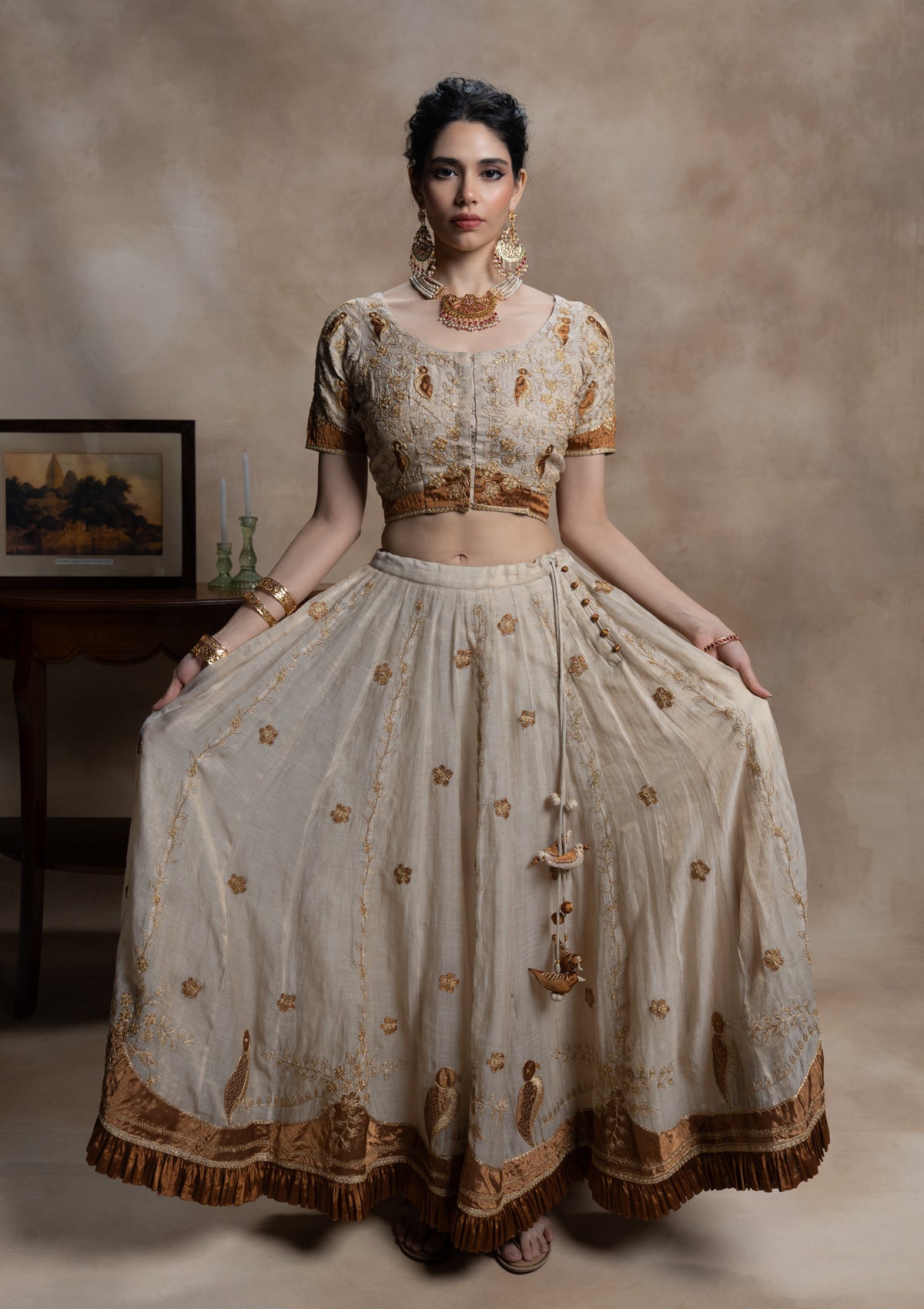 Maheshwari Tissue Skirt