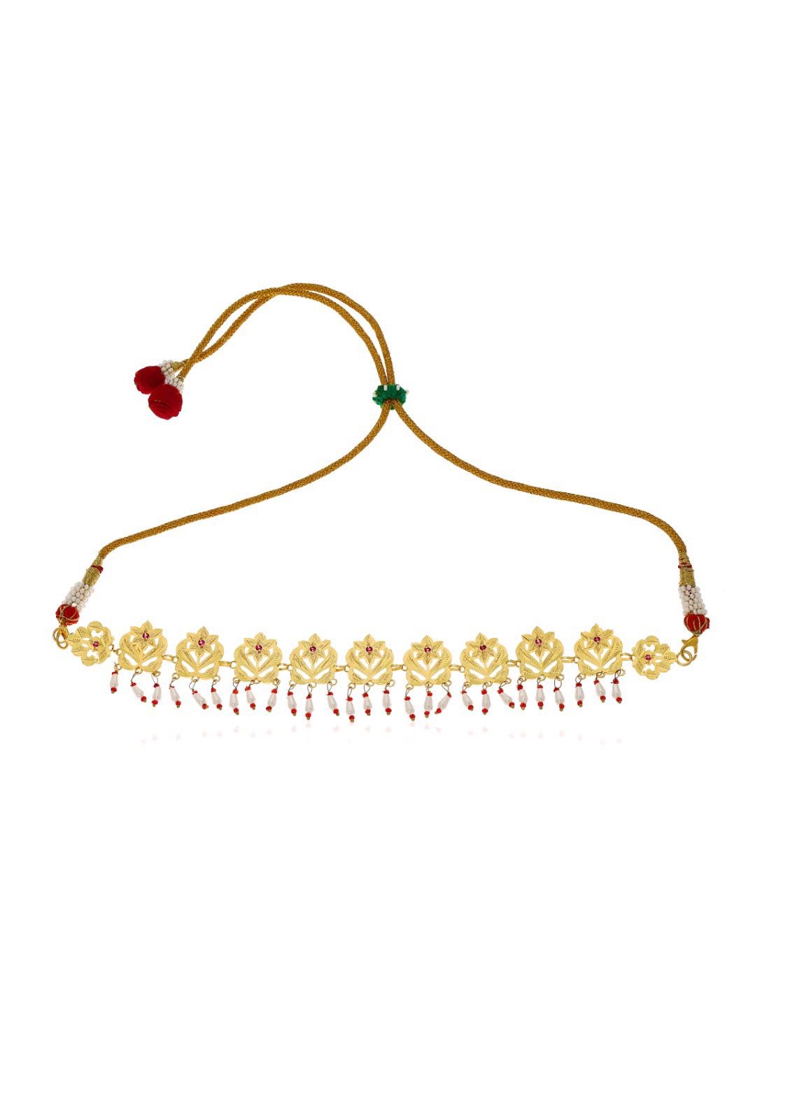 Gulband Pearl Gold Tone Silver Necklace