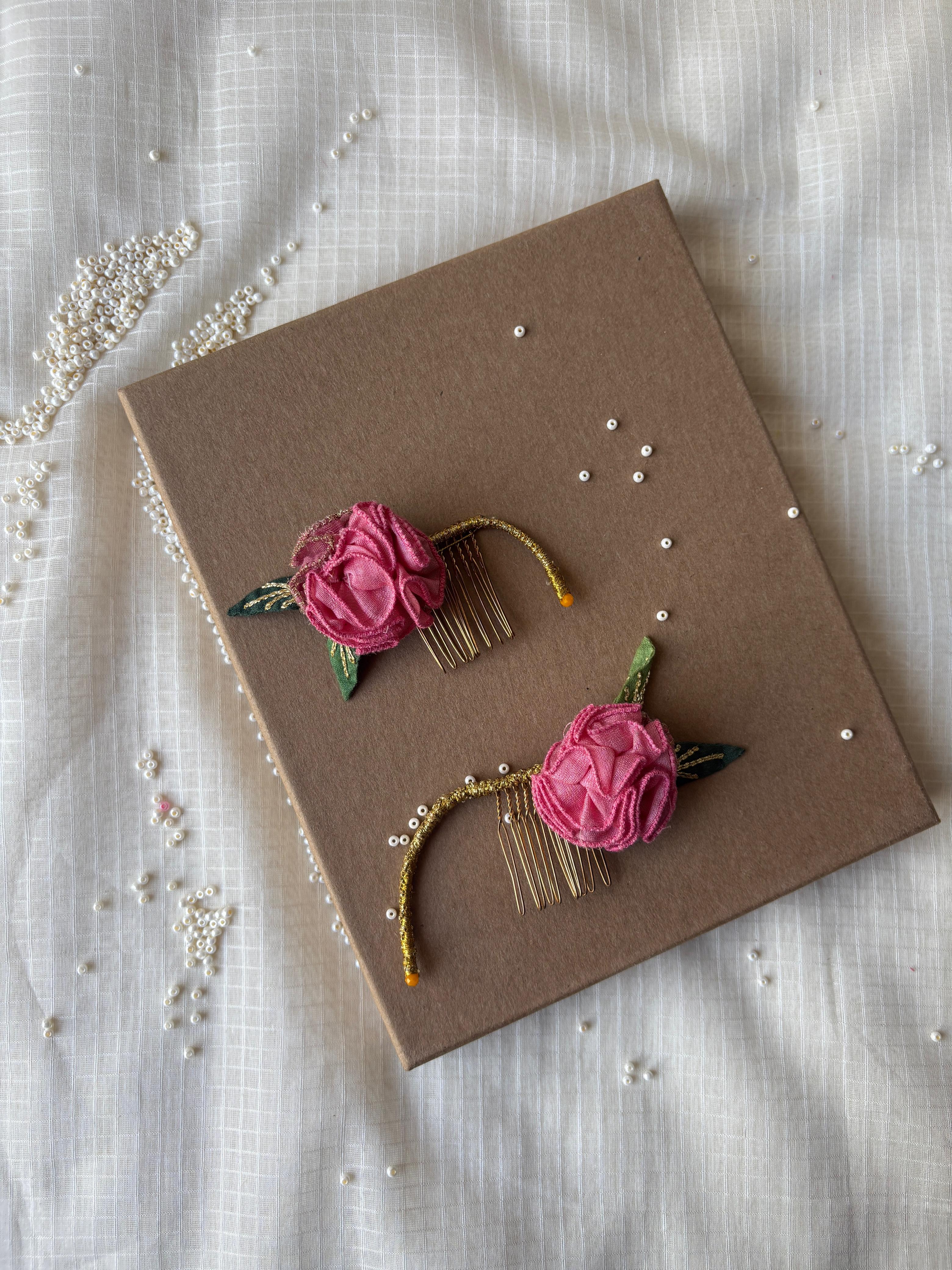 Daffodil Floral Comb Clip - Set of 2