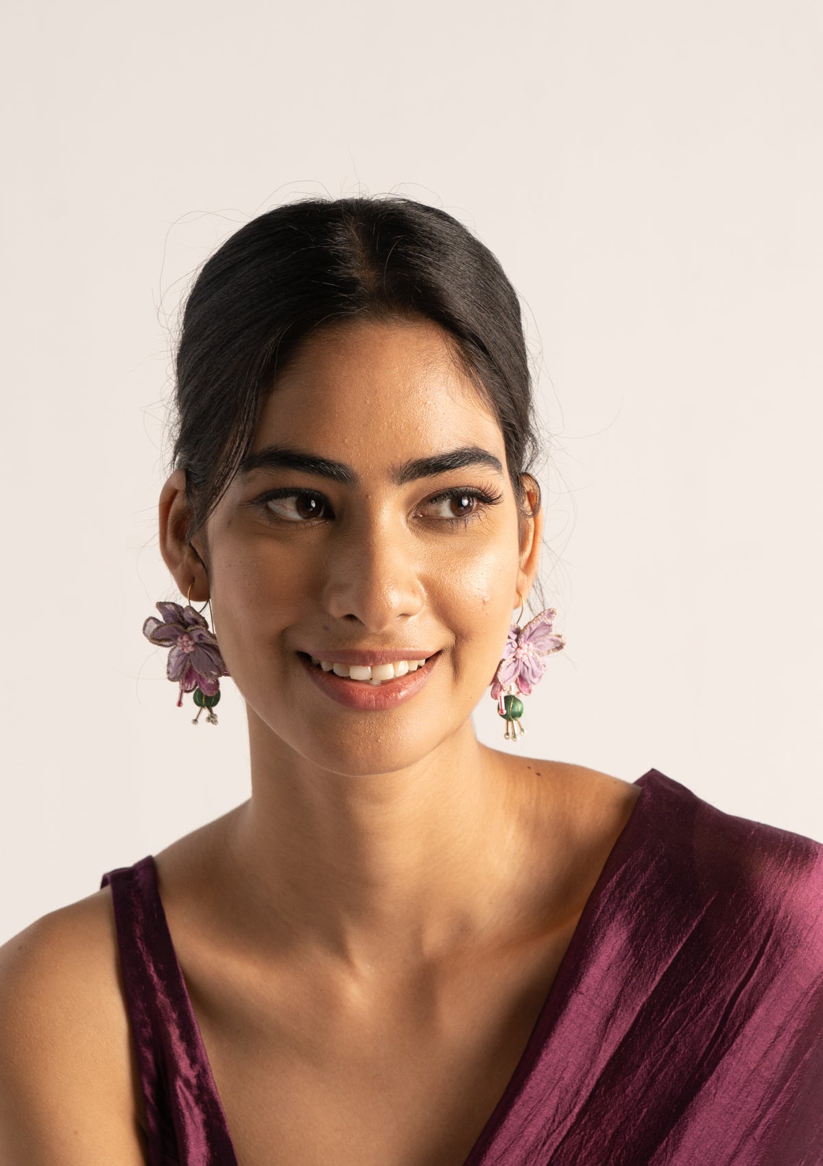 Wilma Floral Textile Earrings