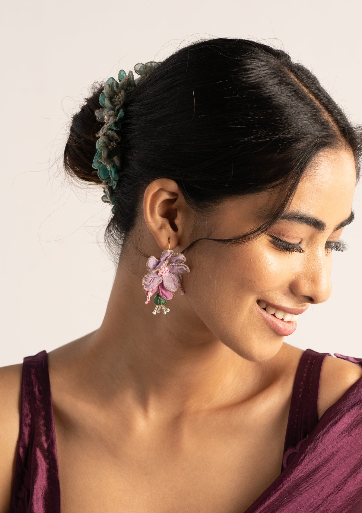 Wilma Floral Textile Earrings