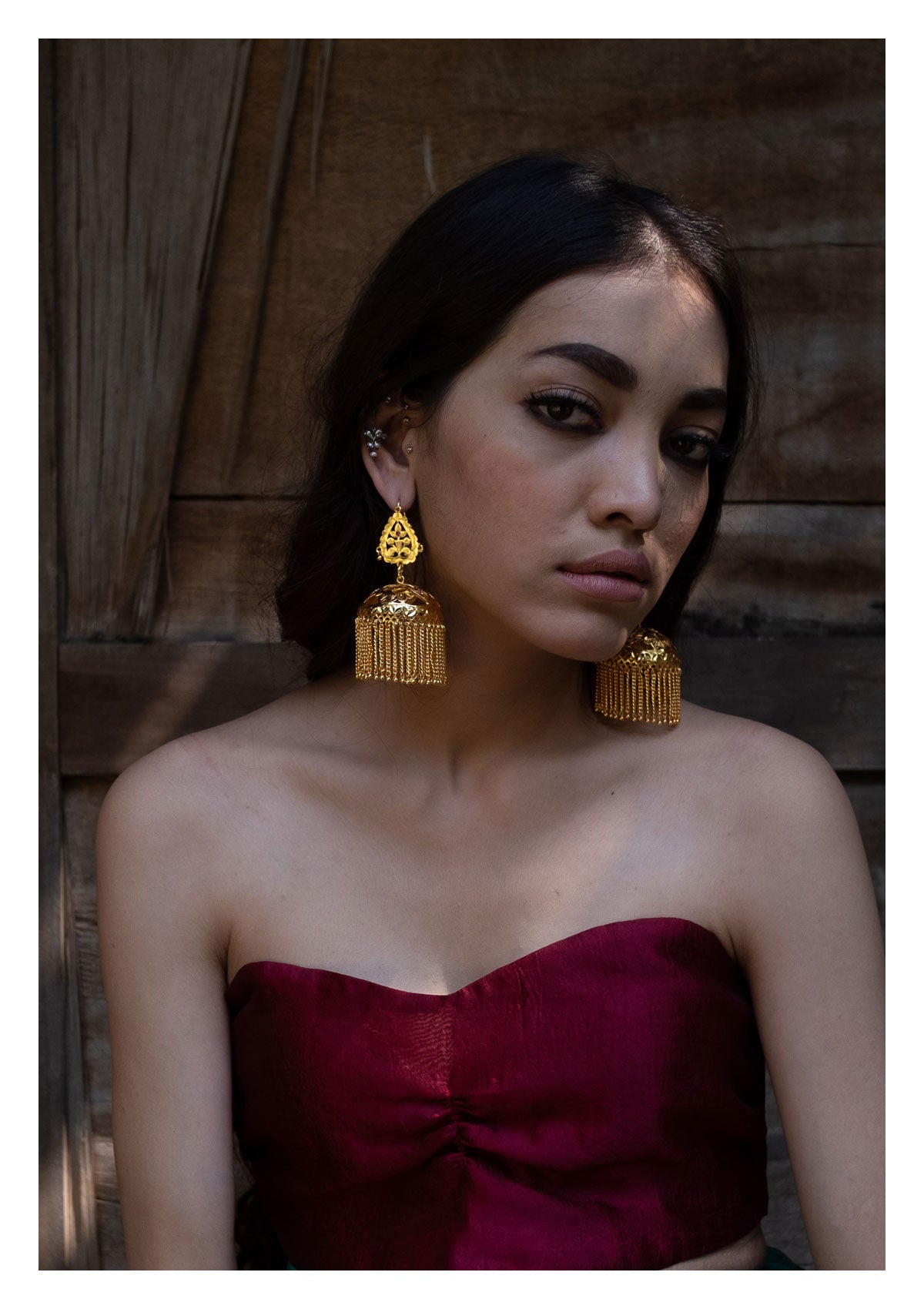 Zoye Handmade Gold tone Silver Earrings