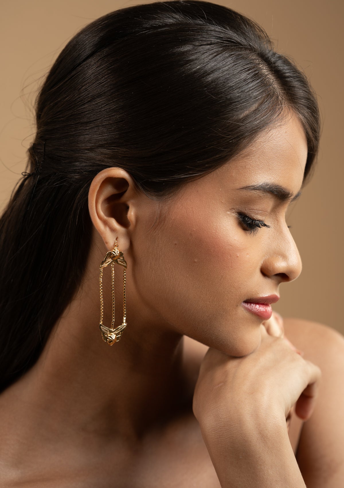 Bhadra Gold Tone Silver Earrings
