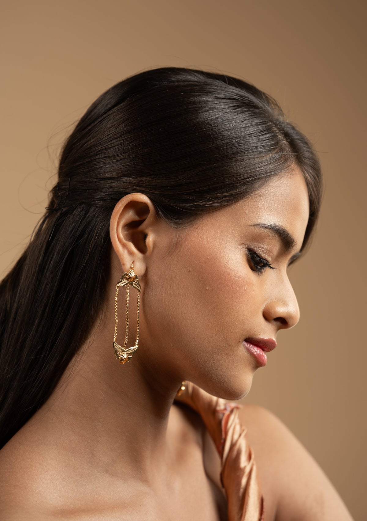 Bhadra Gold Tone Silver Earrings