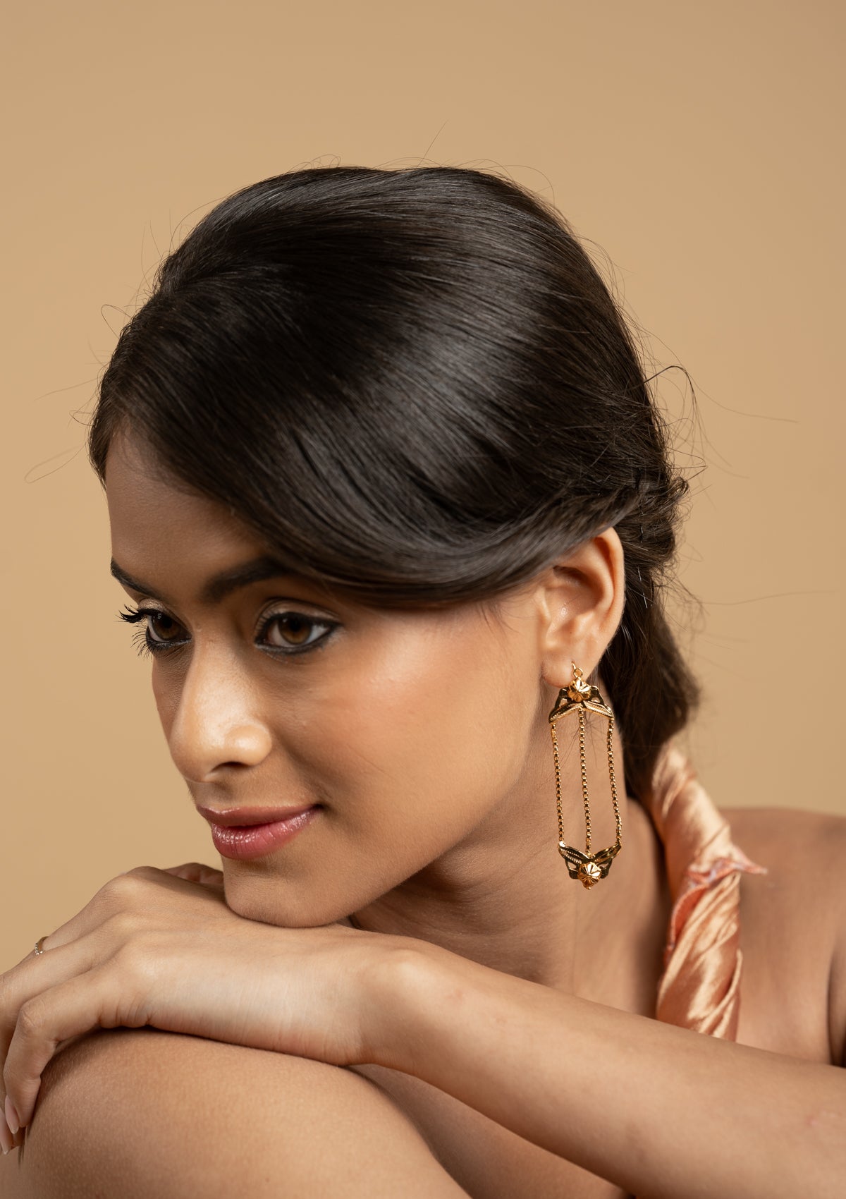 Bhadra Gold Tone Silver Earrings