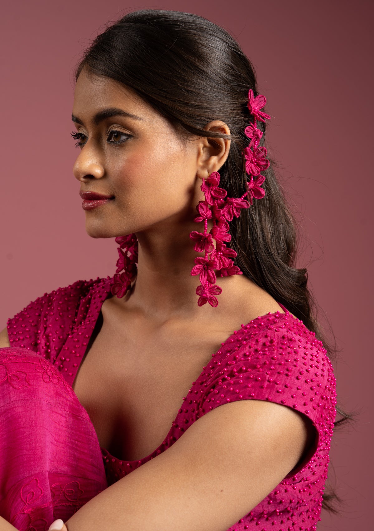 Rosy Floral Earrings
