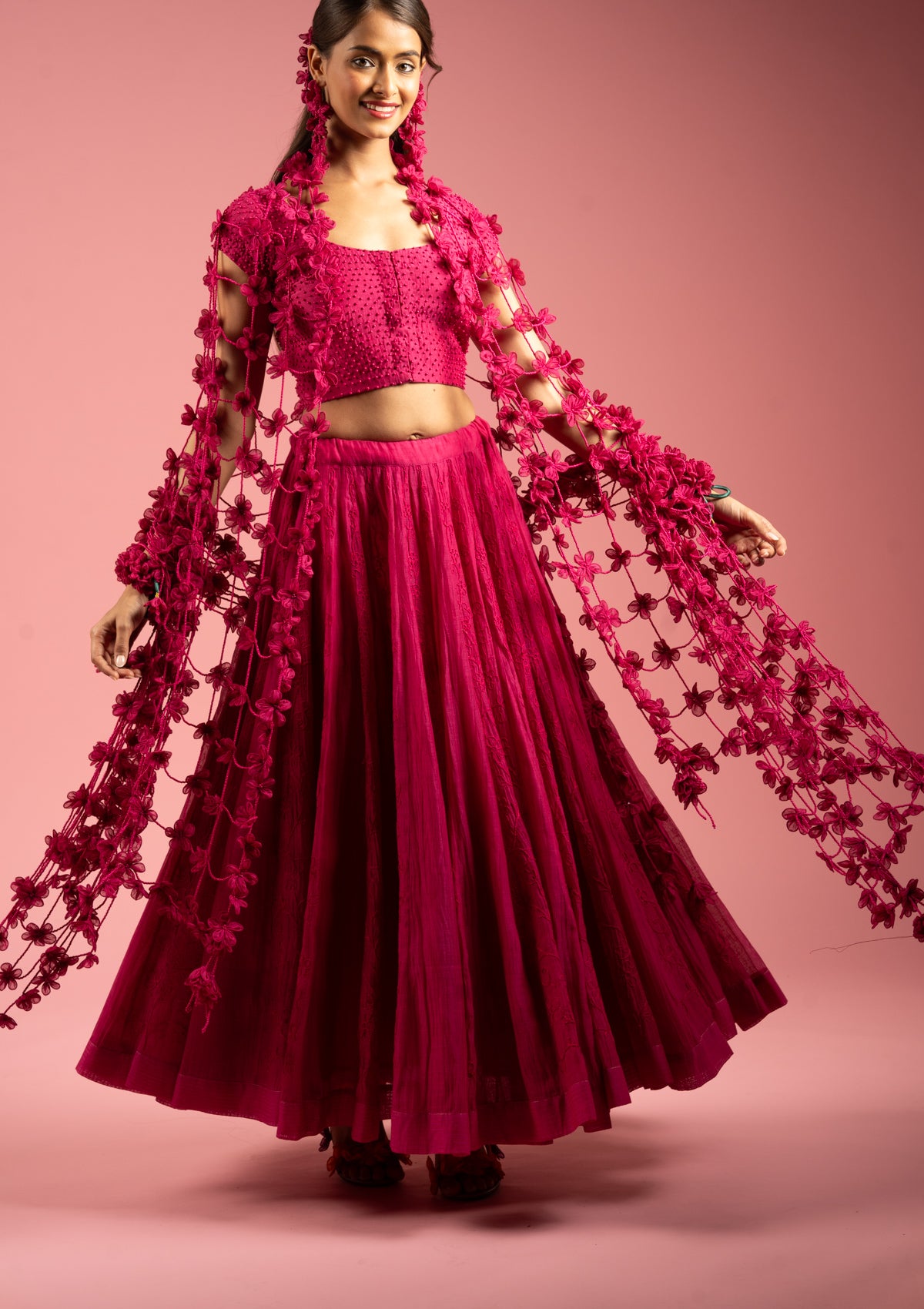 Ruby Floral Dupatta
