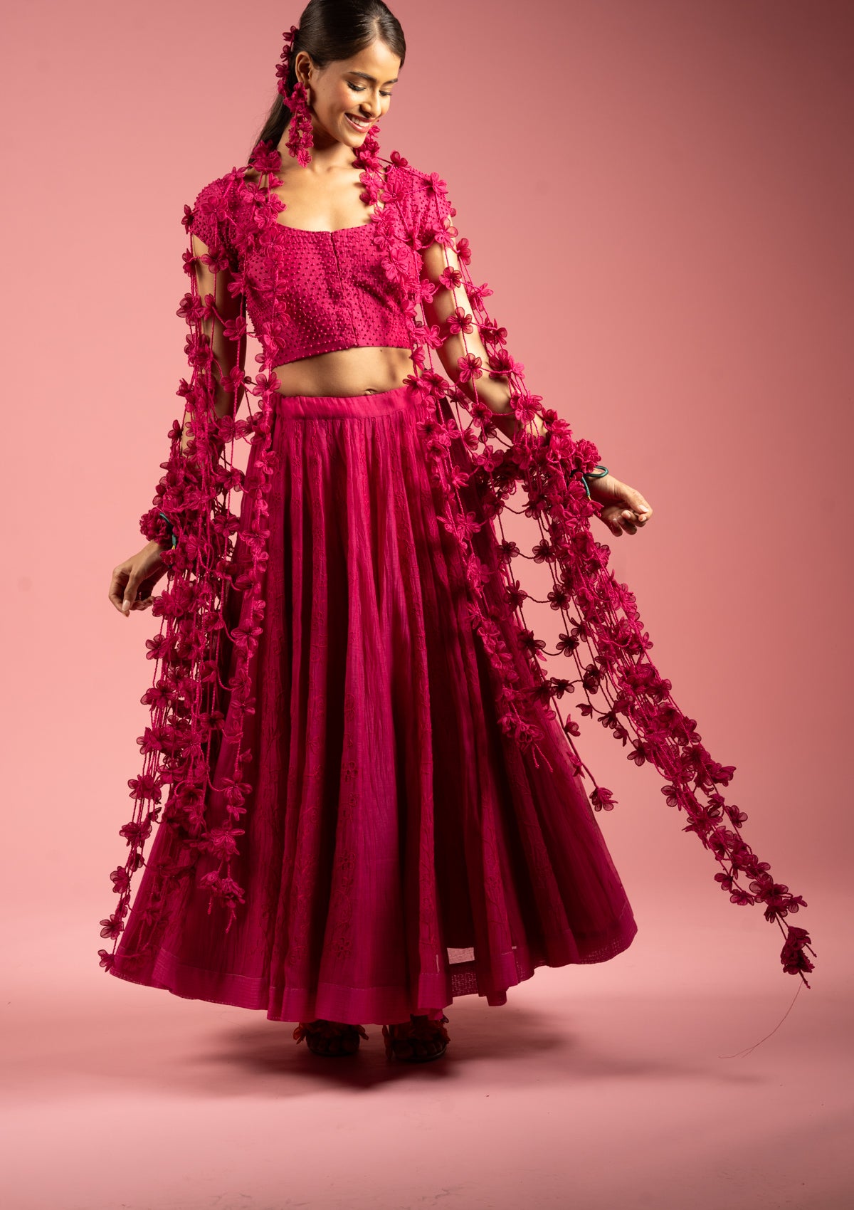 Ruby Floral Dupatta