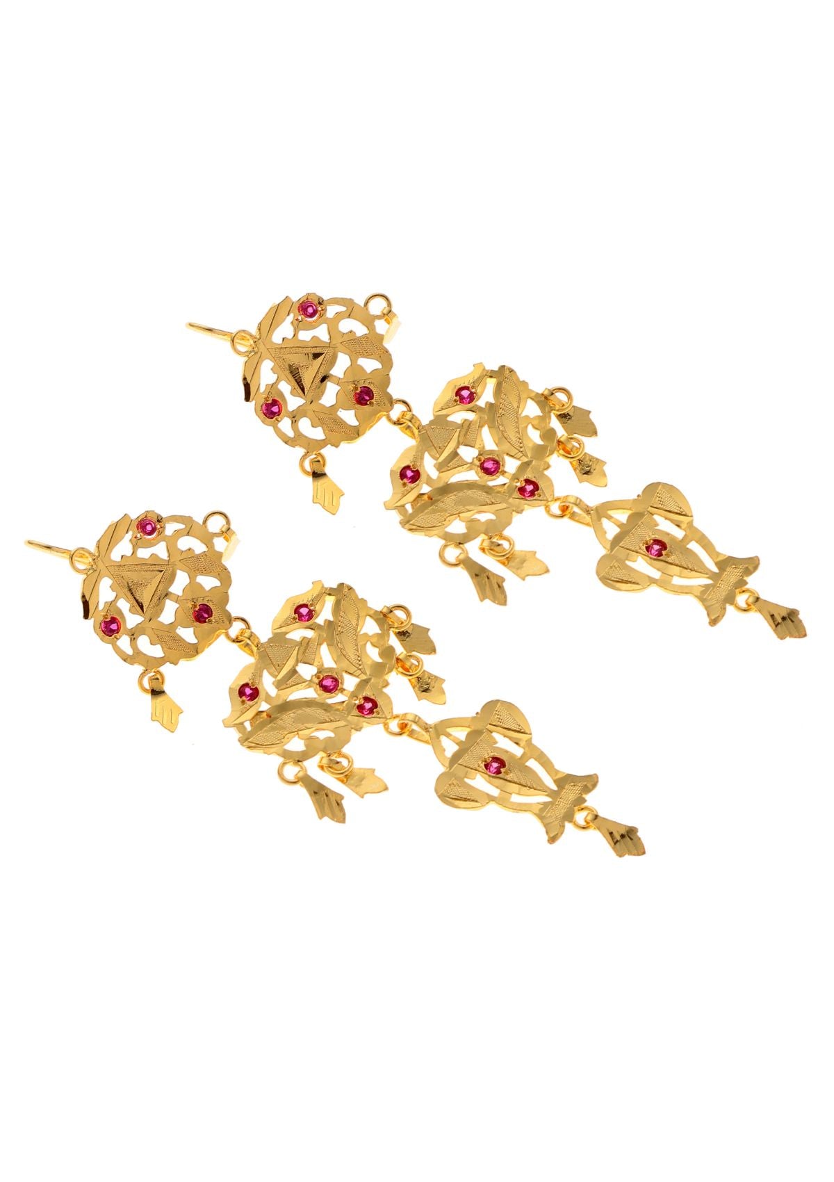 Leher Gold Tone Silver Earrings