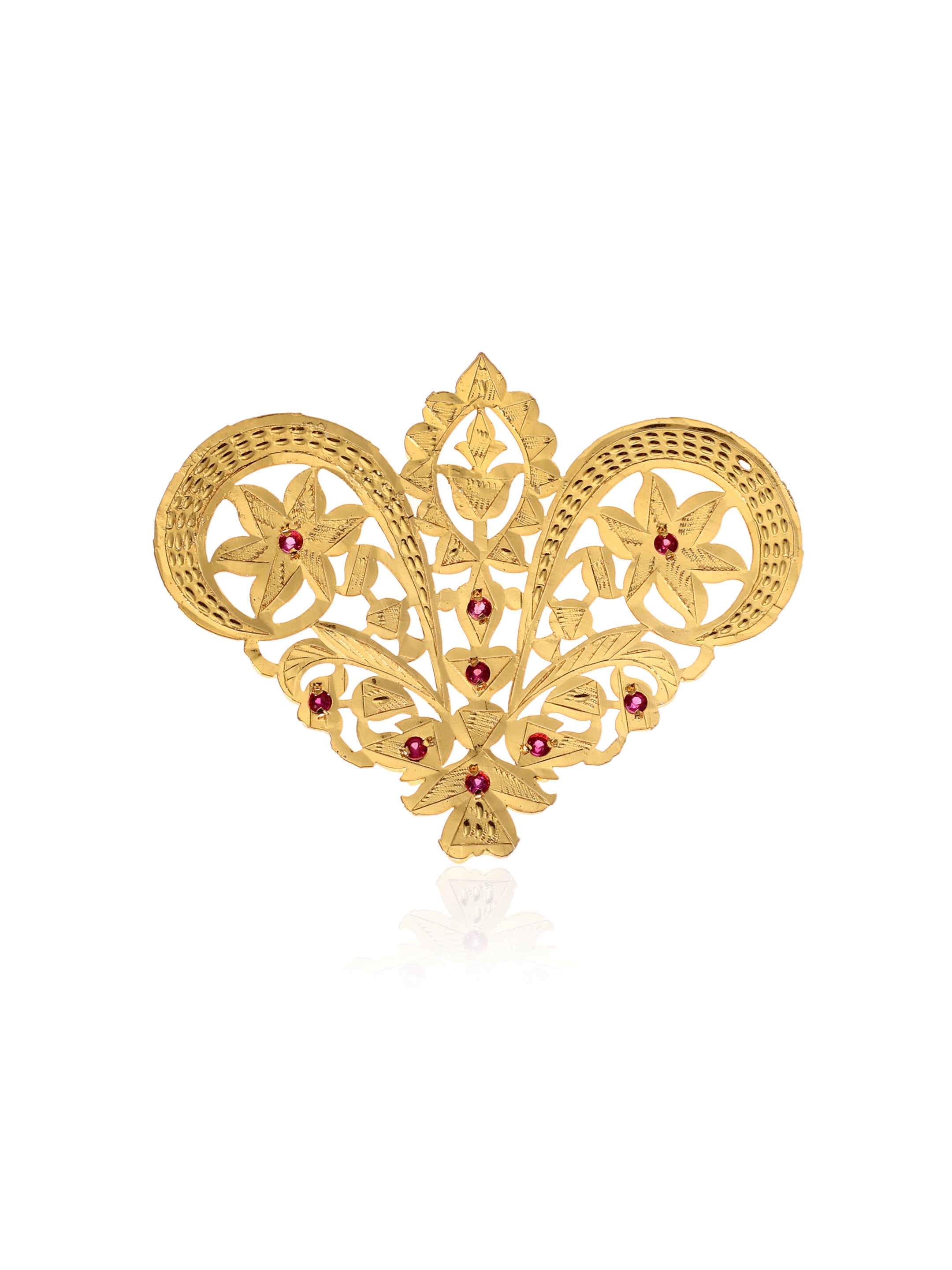Asma Gold Tone Silver Brooch