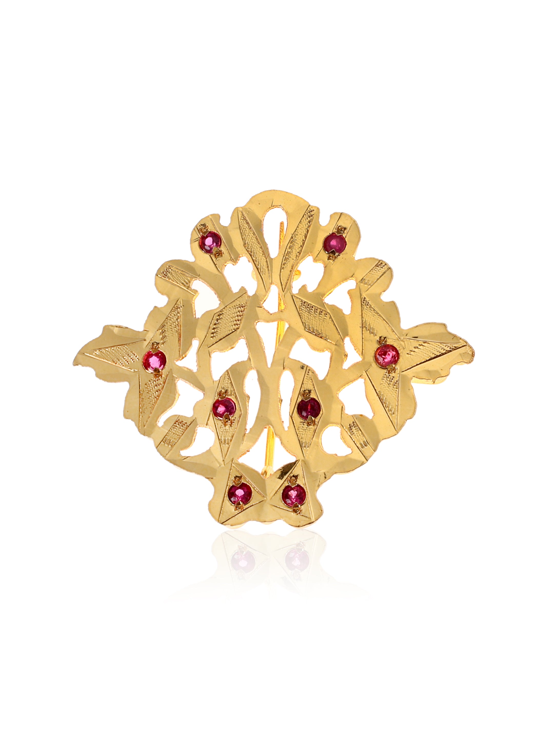 Amina Gold Tone Silver Brooch