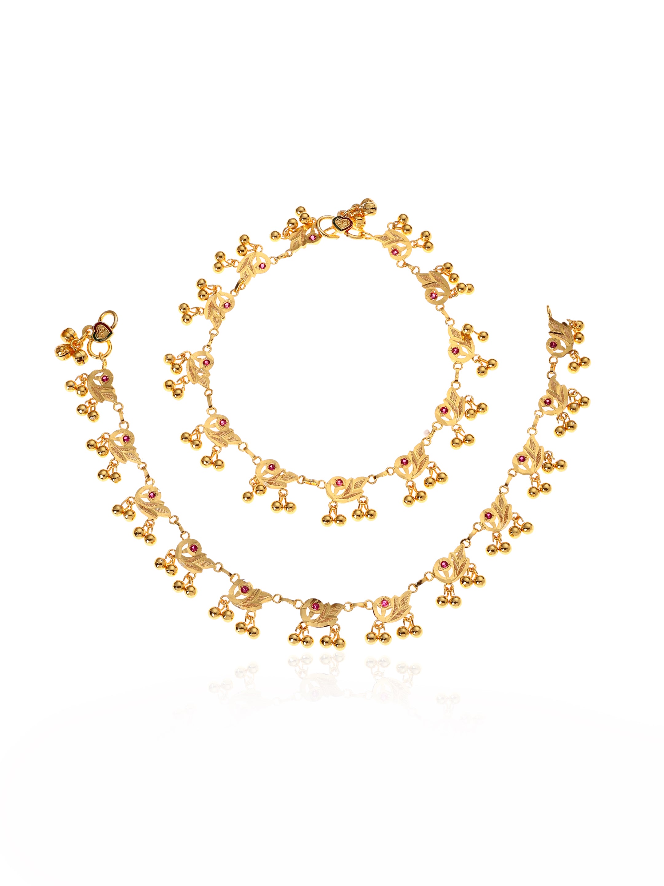 Samira Gold Tone Silver Anklets