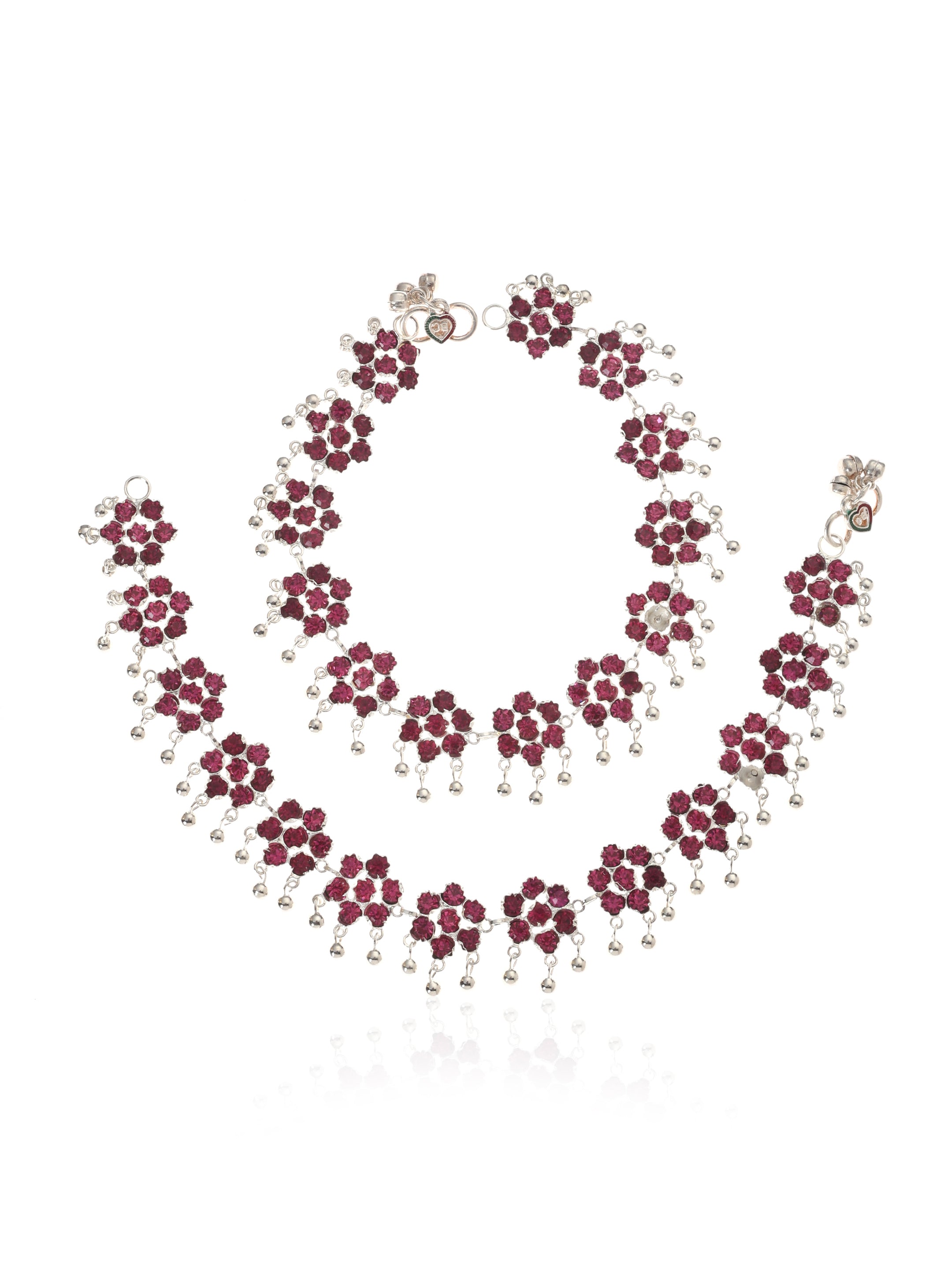 Gulnaaz Handmade Silver Anklets