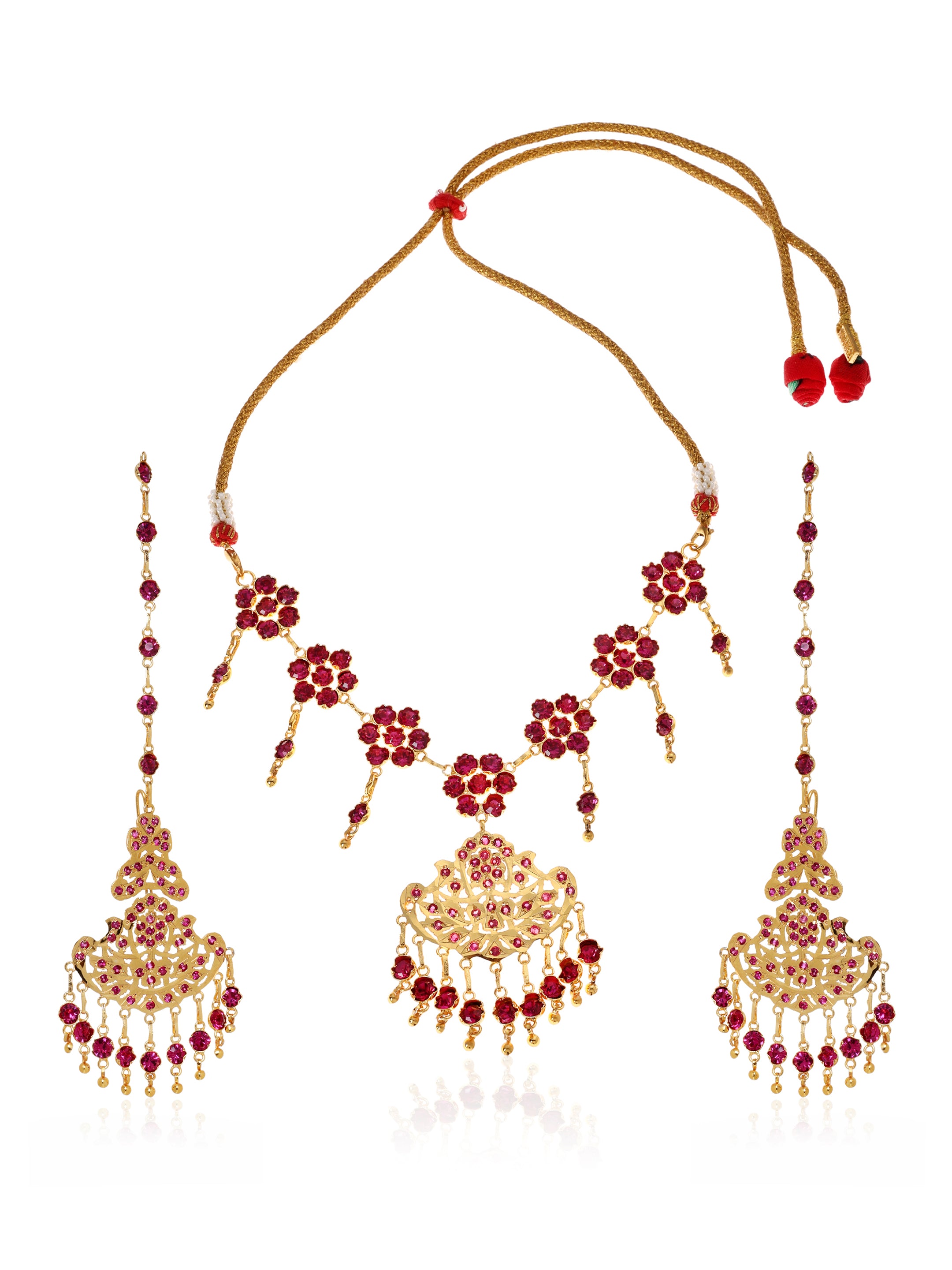 Mitra Gold Tone Necklace & Earrings Set