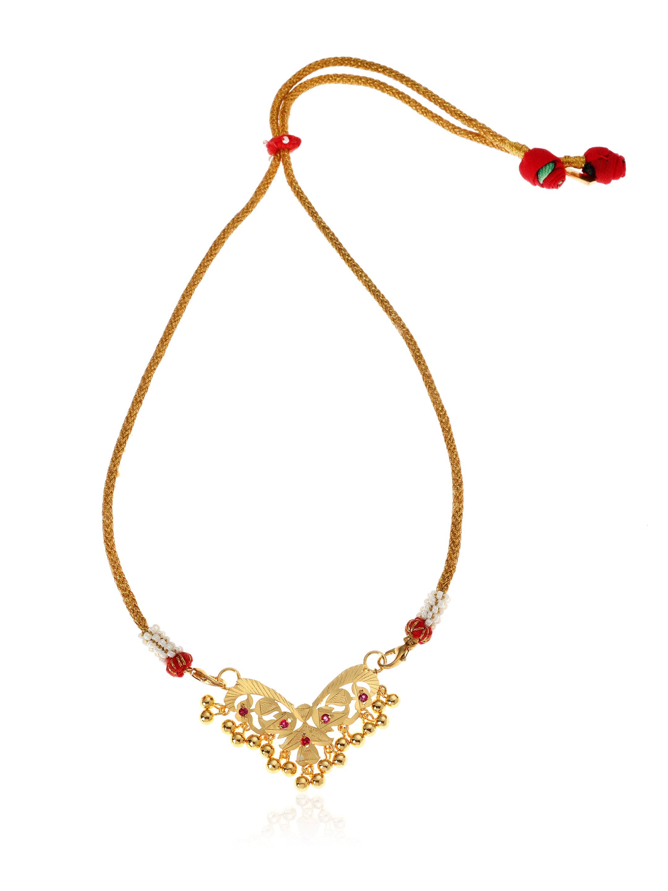 Kumkum Gold Tone Silver Mangalsutra