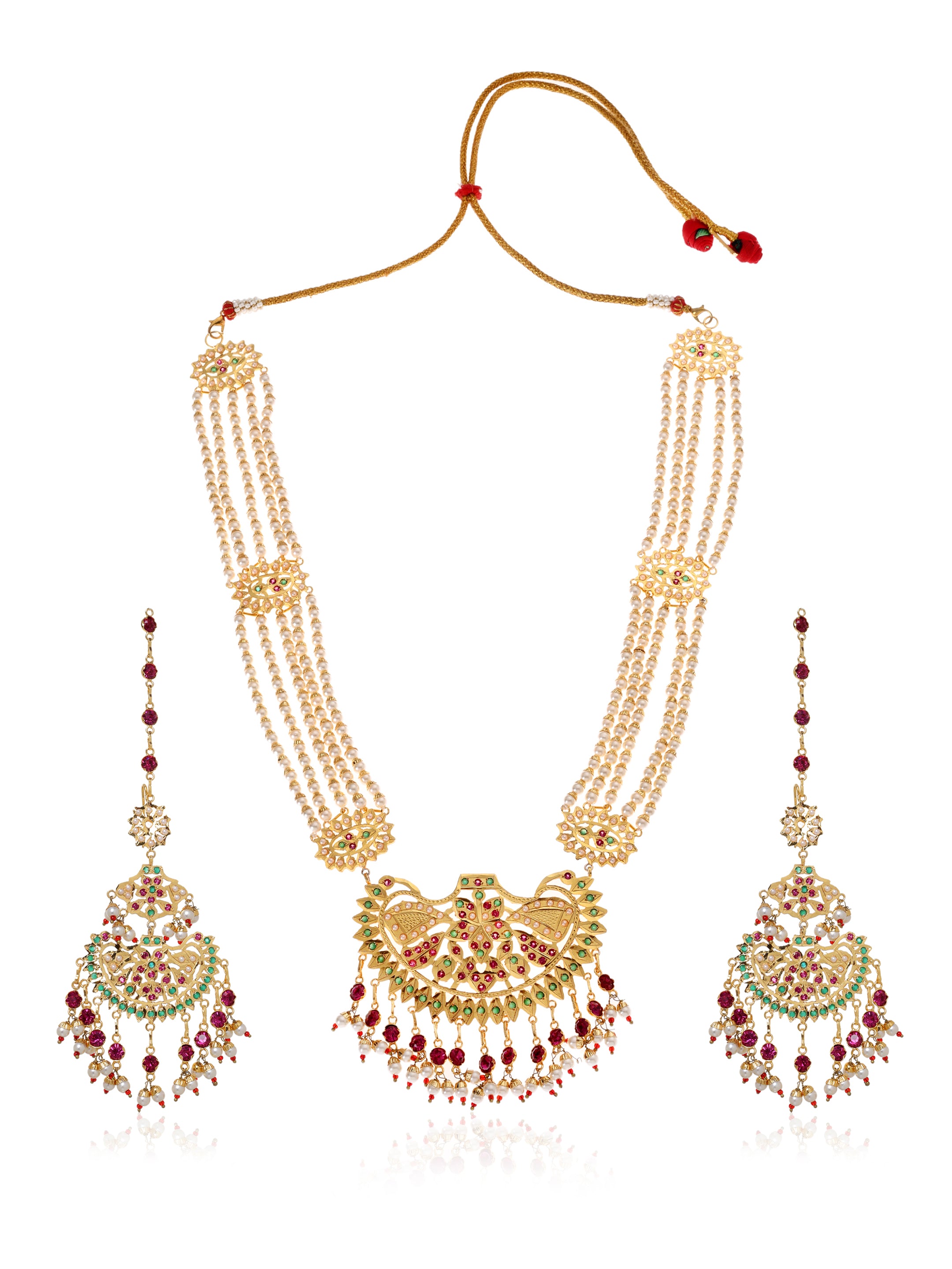 Sabira Gold Tone Silver Necklace & Earrings Set
