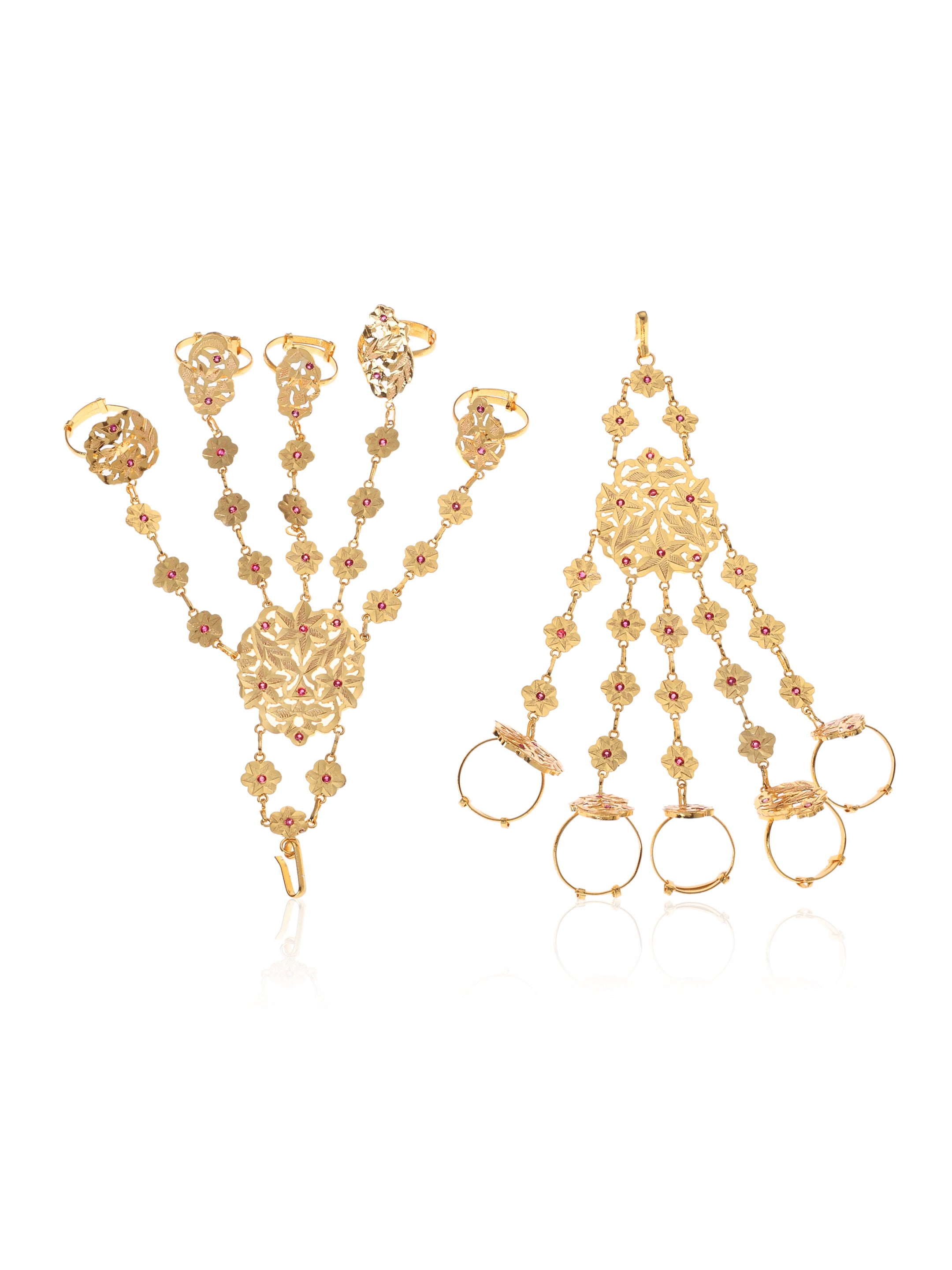 Myra Gold Tone Silver Hathphool